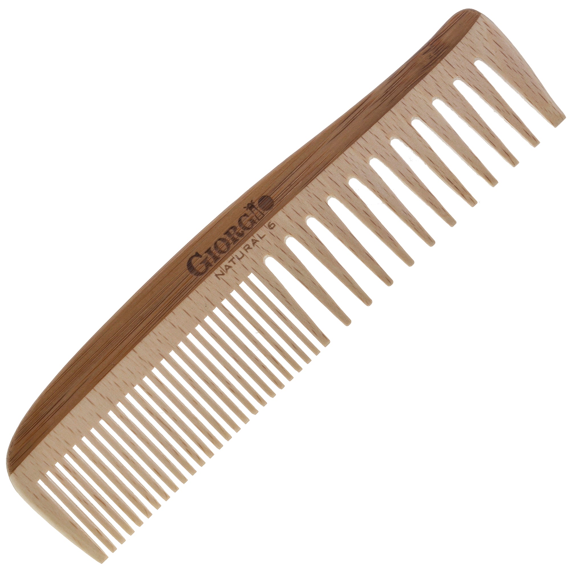 7.25" Wooden Fine and Wide Tooth Dressing Comb