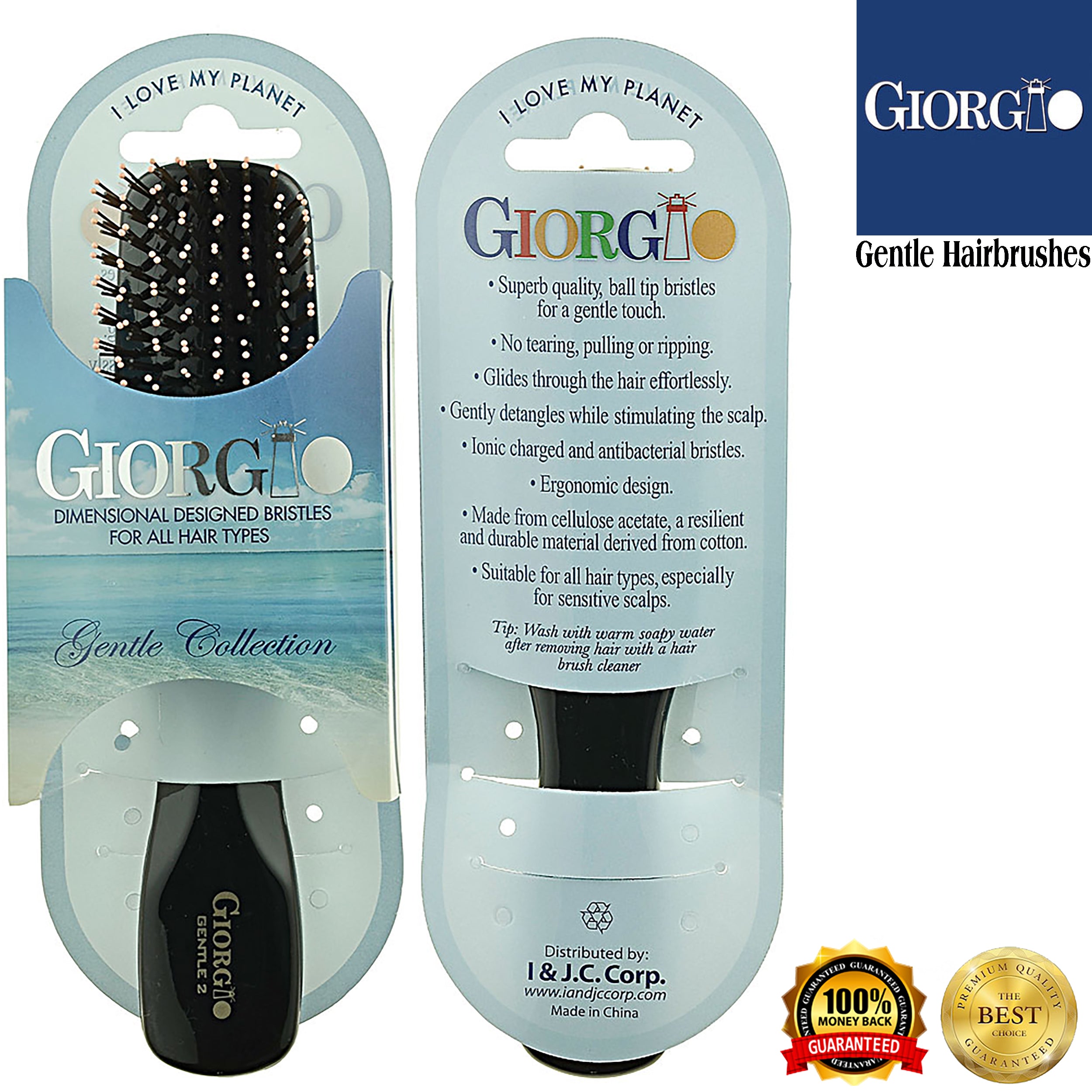 Giorgio Gentle Detangling Soft Scalp Sensitive Hair Brush