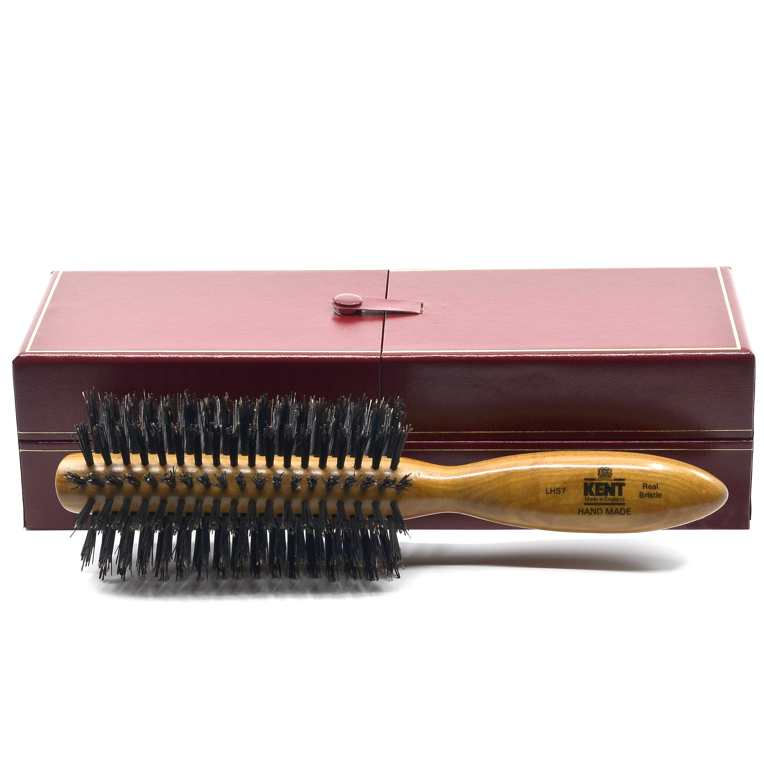 Kent LHS7 Handmade Half Radial, Satin Wood Pure Bristle Hair Brush