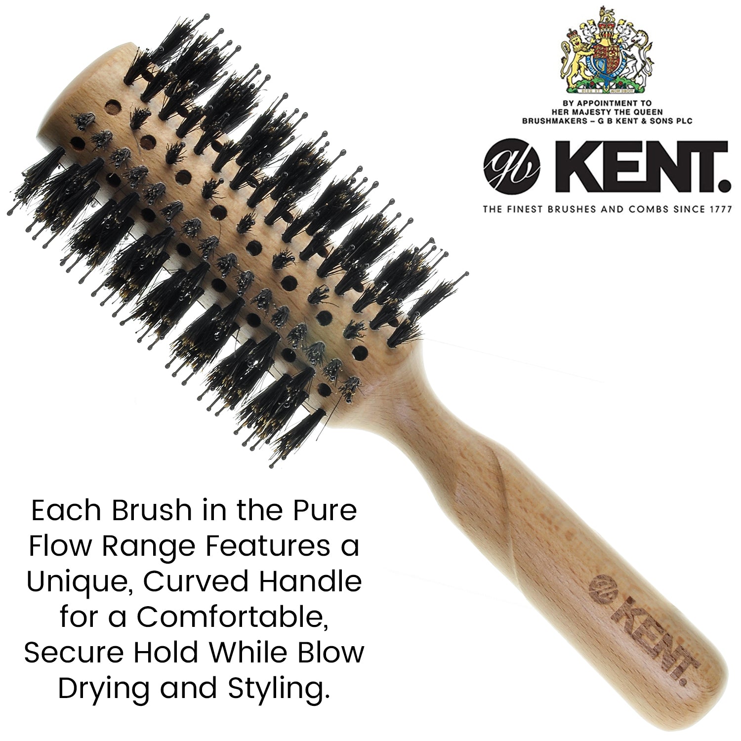 Kent LPF5 Pure Flow Large Vented Round Brush for Blow Drying