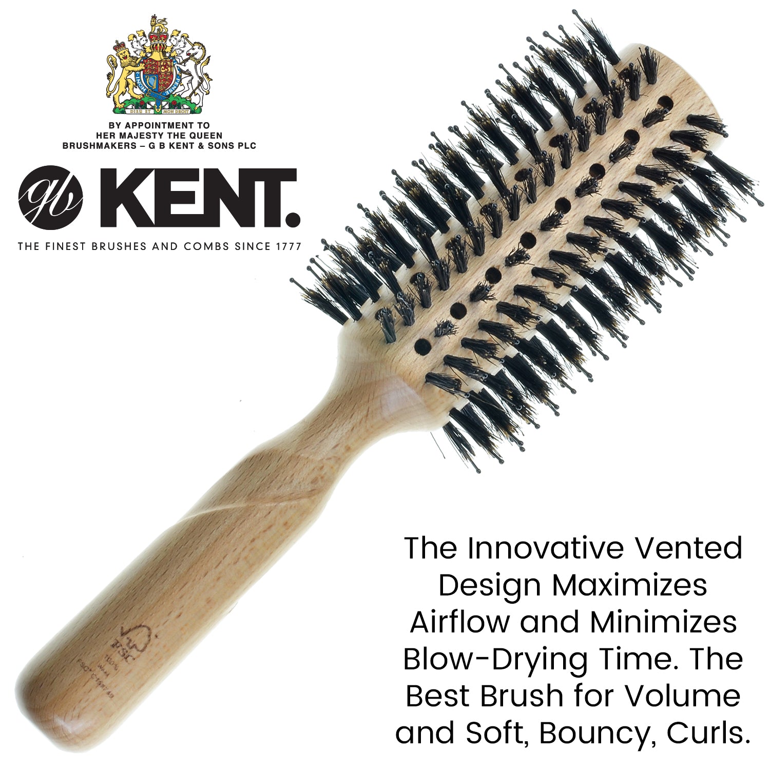 Kent LPF5 Pure Flow Large Vented Round Brush for Blow Drying