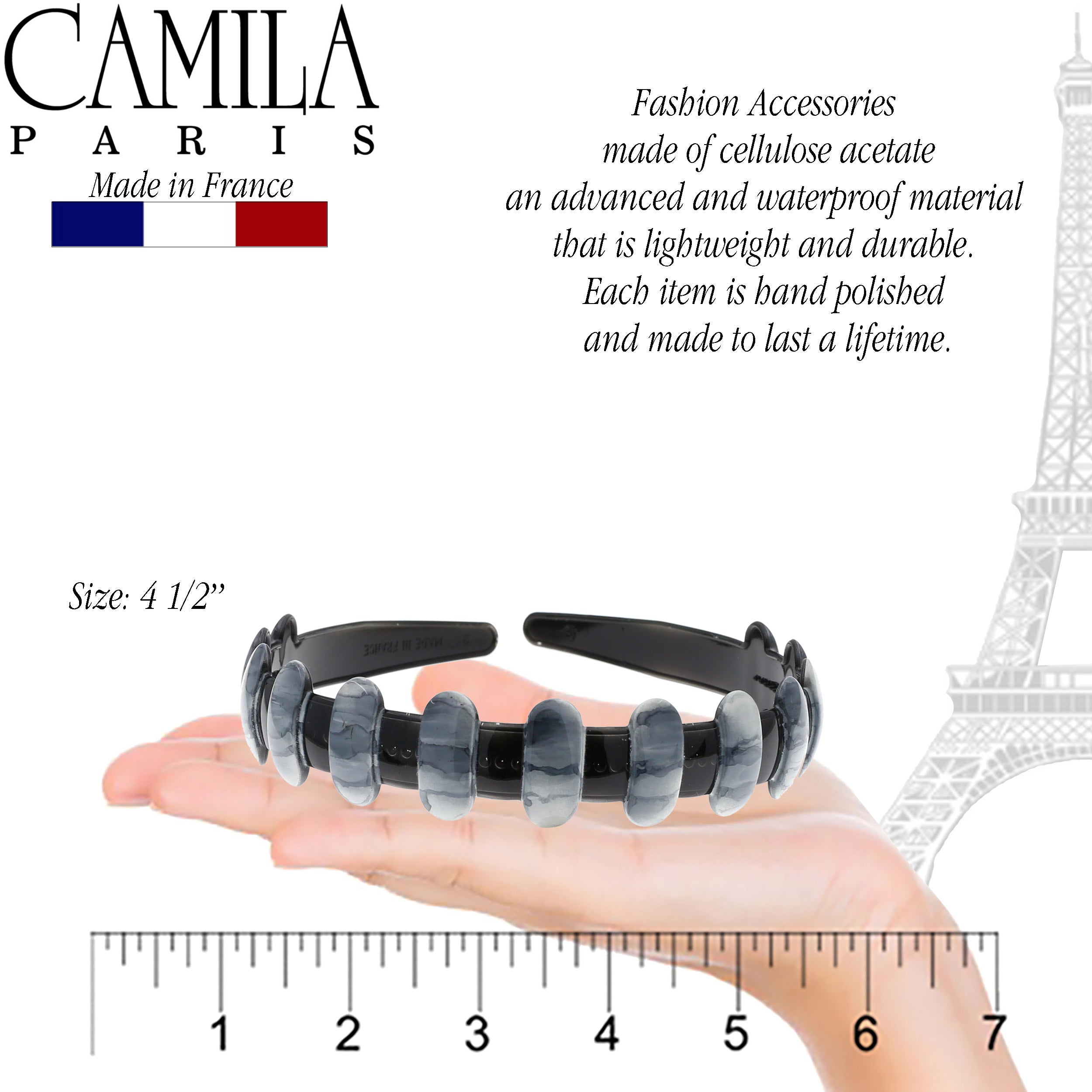 Camila Paris MP854 Grey French Flexible Headband for Women