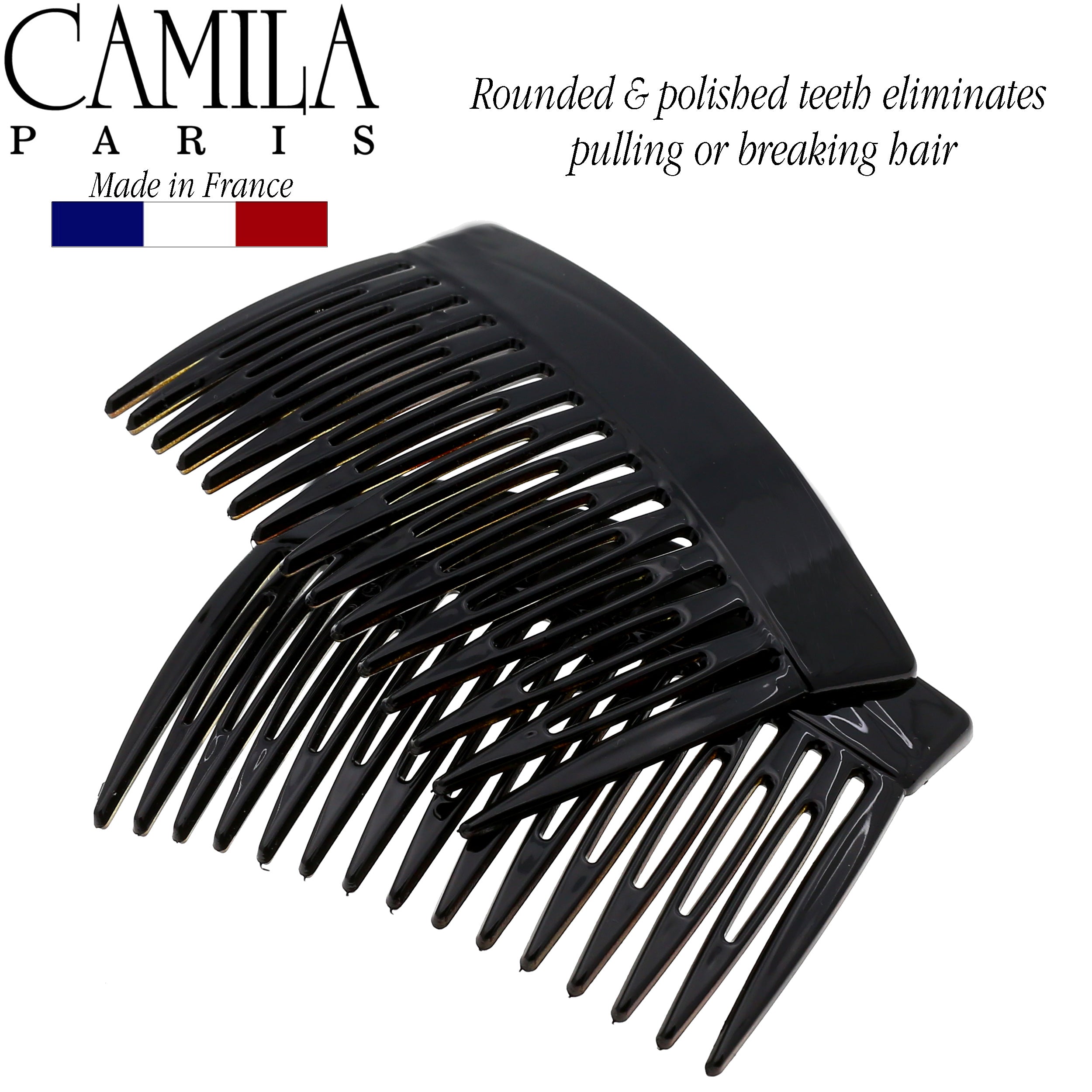 Camila Paris CP2943 Classic Brown French Hair Side Comb for Women