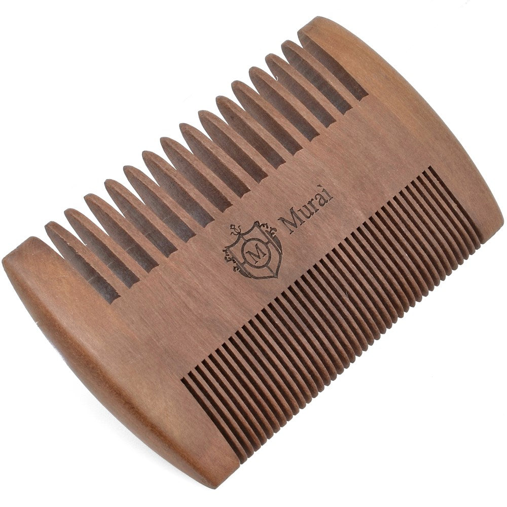 Giorgio GIOWC Fine and Wide Tooth Wooden Beard Comb