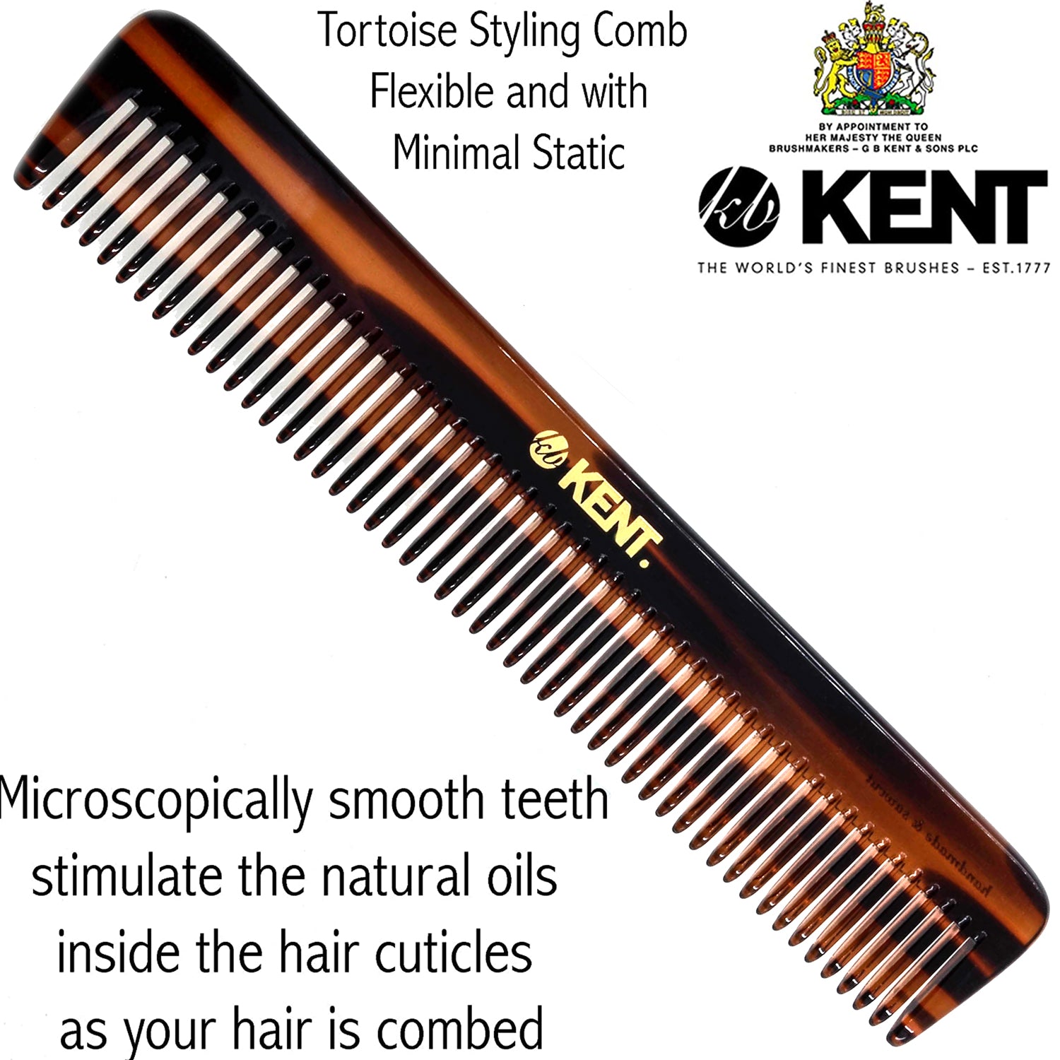 Kent R5T Handmade Wide Tooth Comb Detangle for Thick Curly Wavy Hair