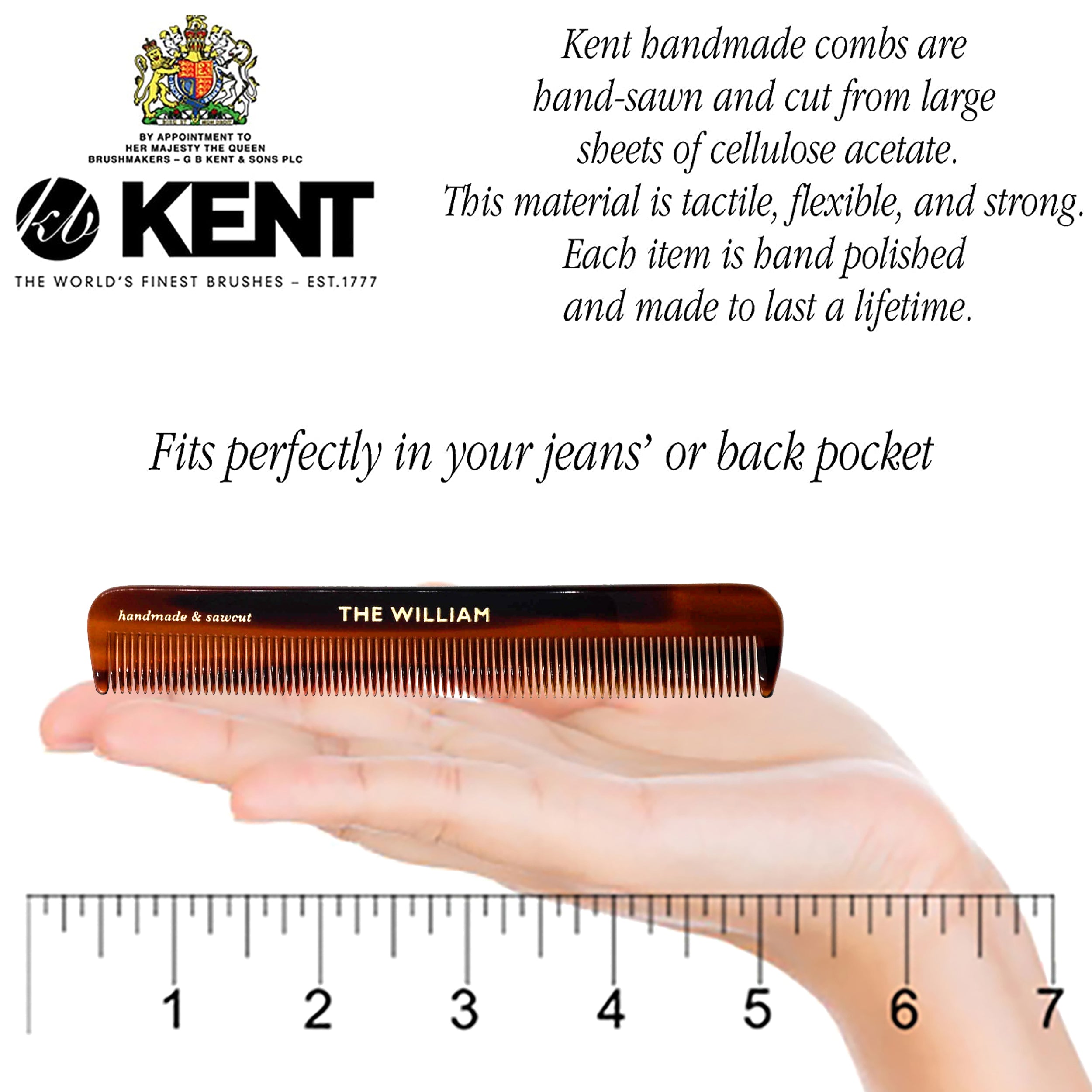 Kent Slim Jim Fine Tooth Pocket Comb