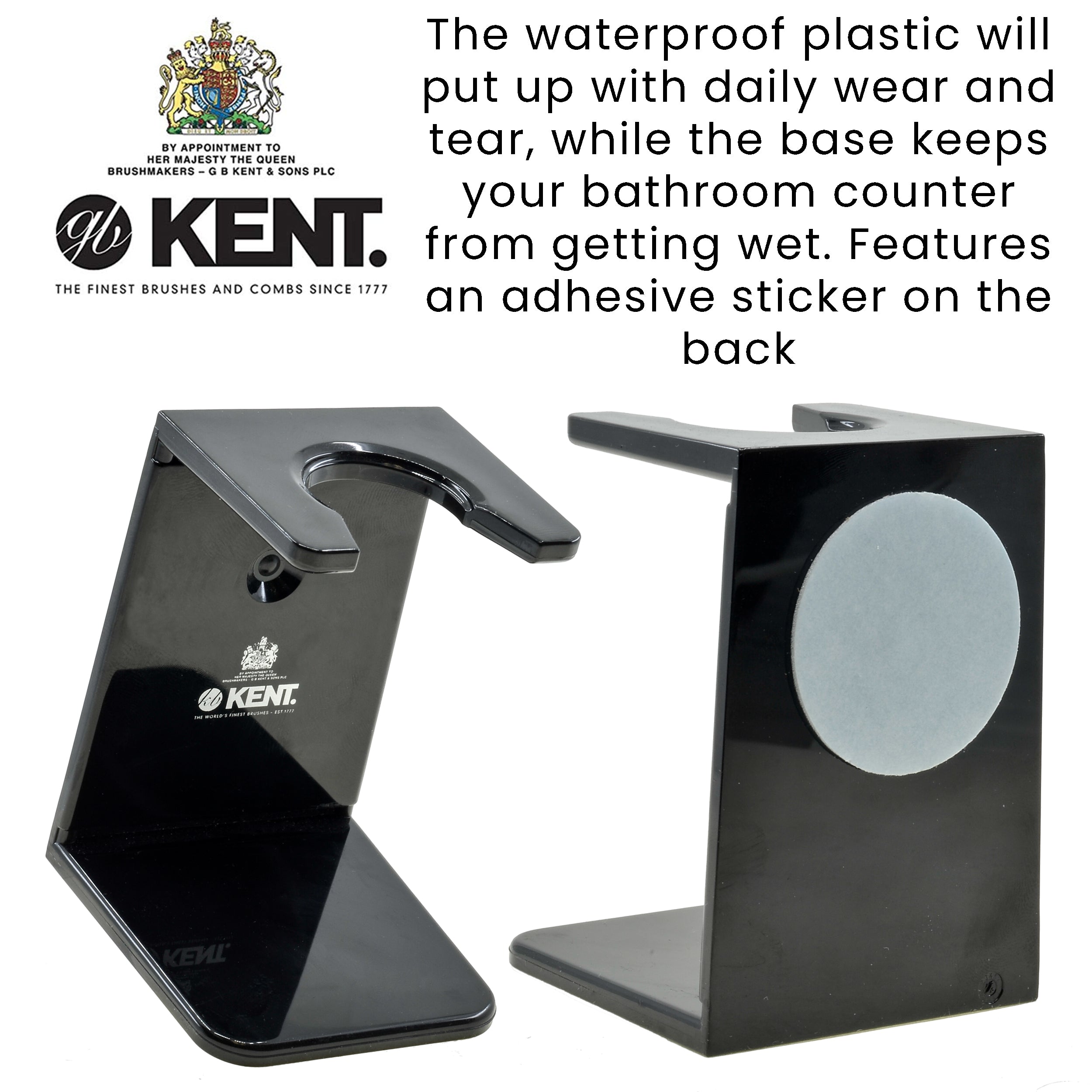 Kent VSB1 Shaving brush holder. Black Small Neck Shaving Brush Stand