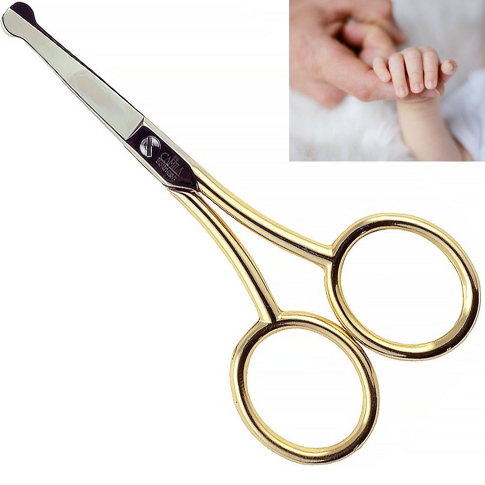 Camila Solingen CS06 Gold Plated Safety Tip Scissor For Nostril & Baby