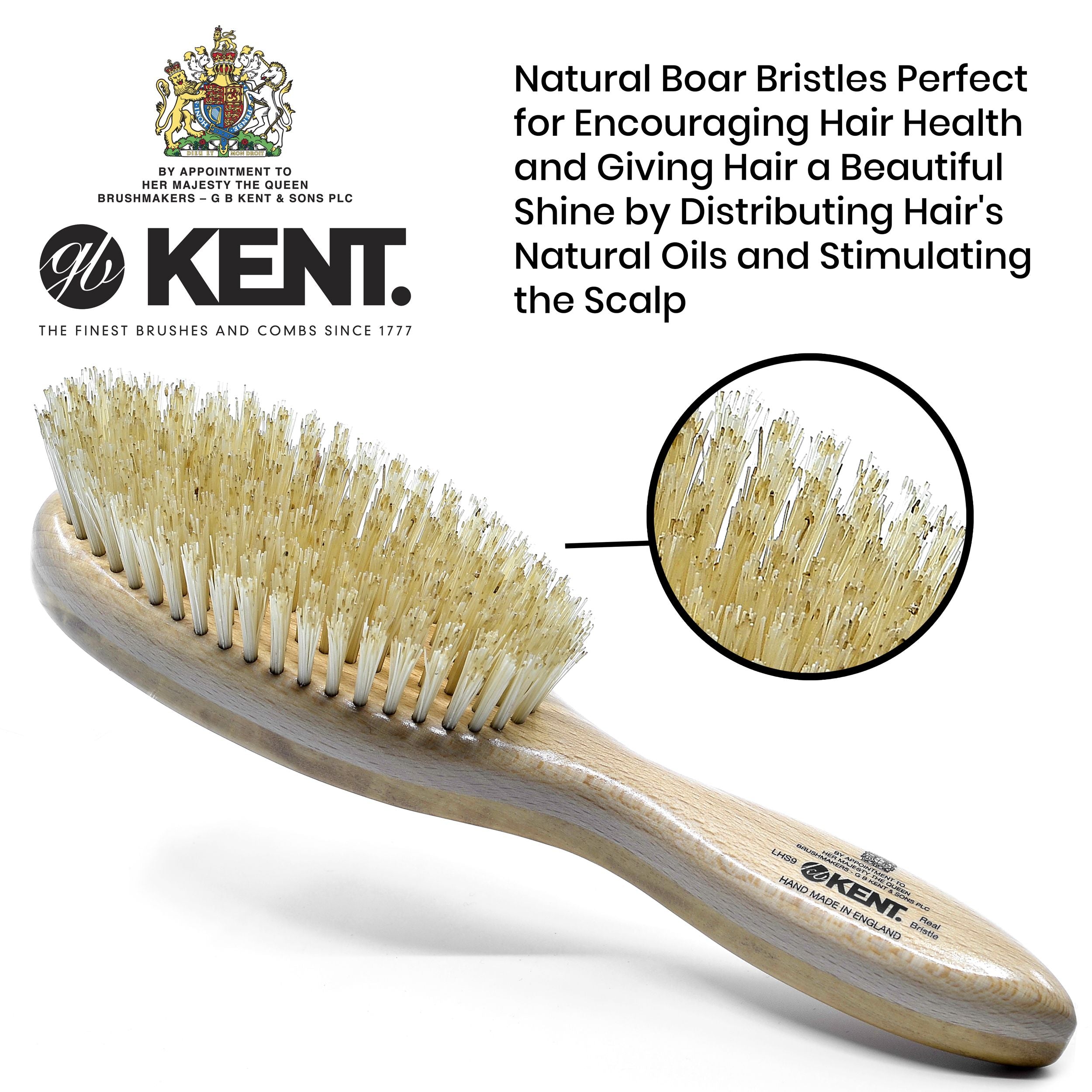 Kent Oval Handmade White Bristle Brush