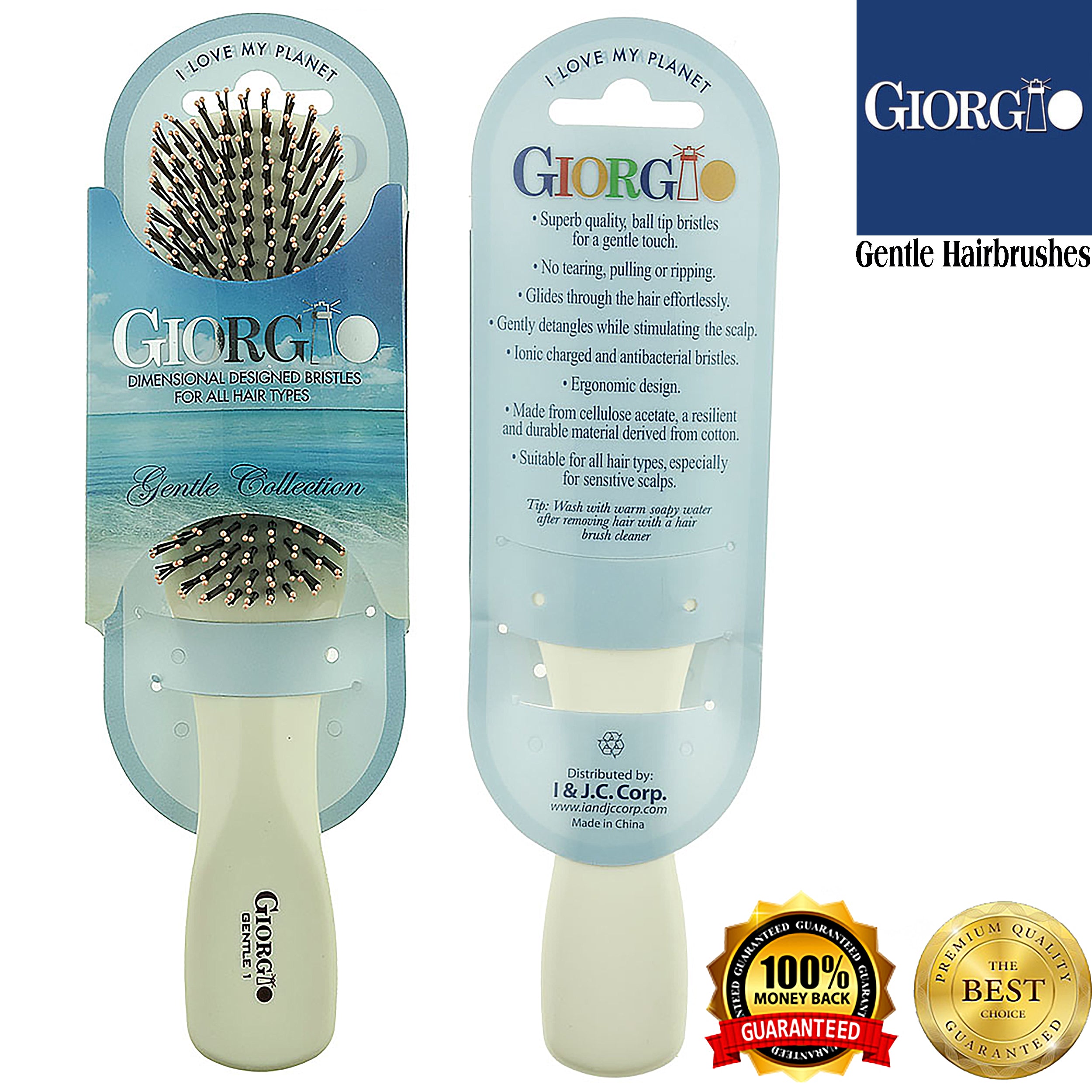 Giorgio Gentle Detangling Soft Scalp Sensitive Hair Brush