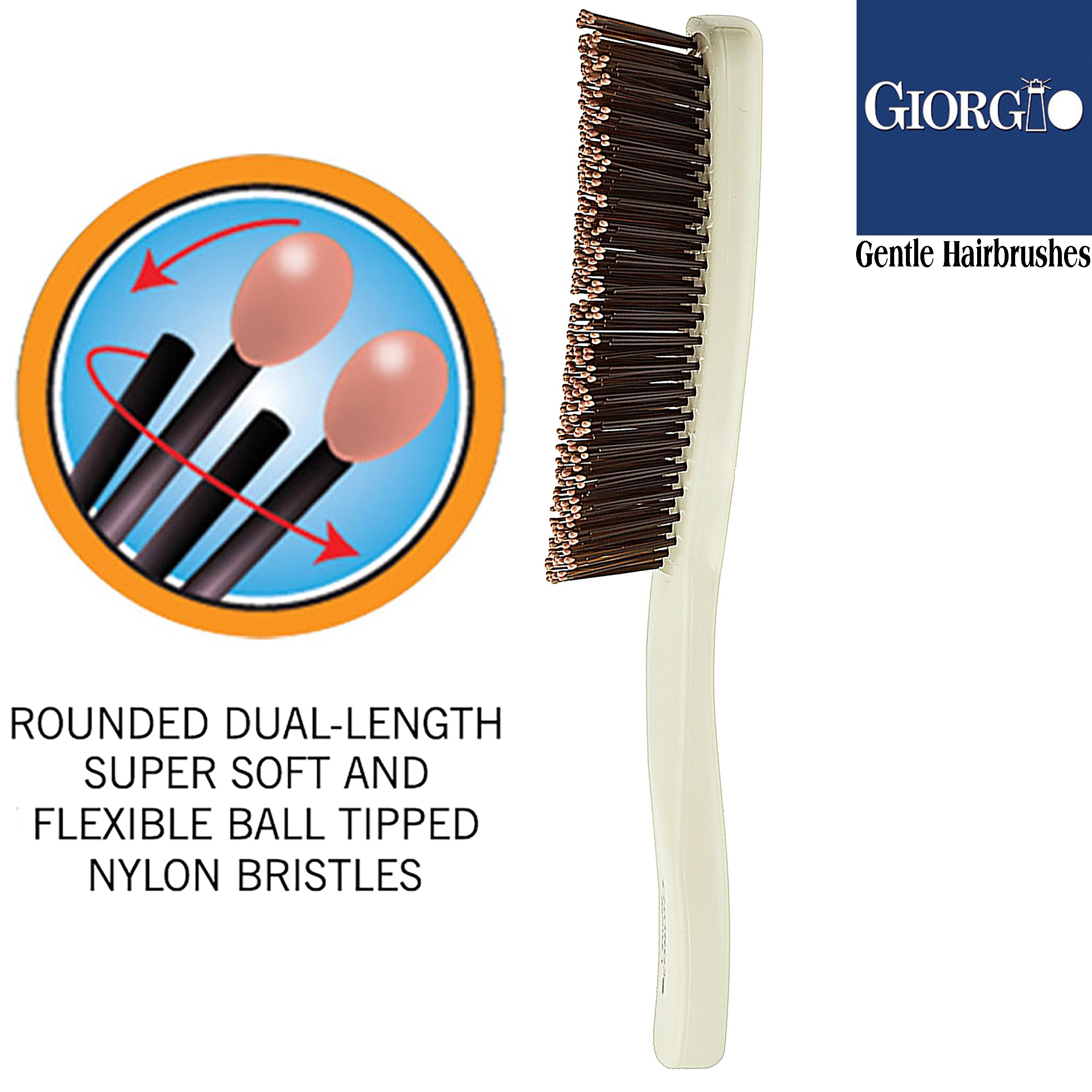 Giorgio Gentle Detangling Soft Scalp Sensitive Hair Brush