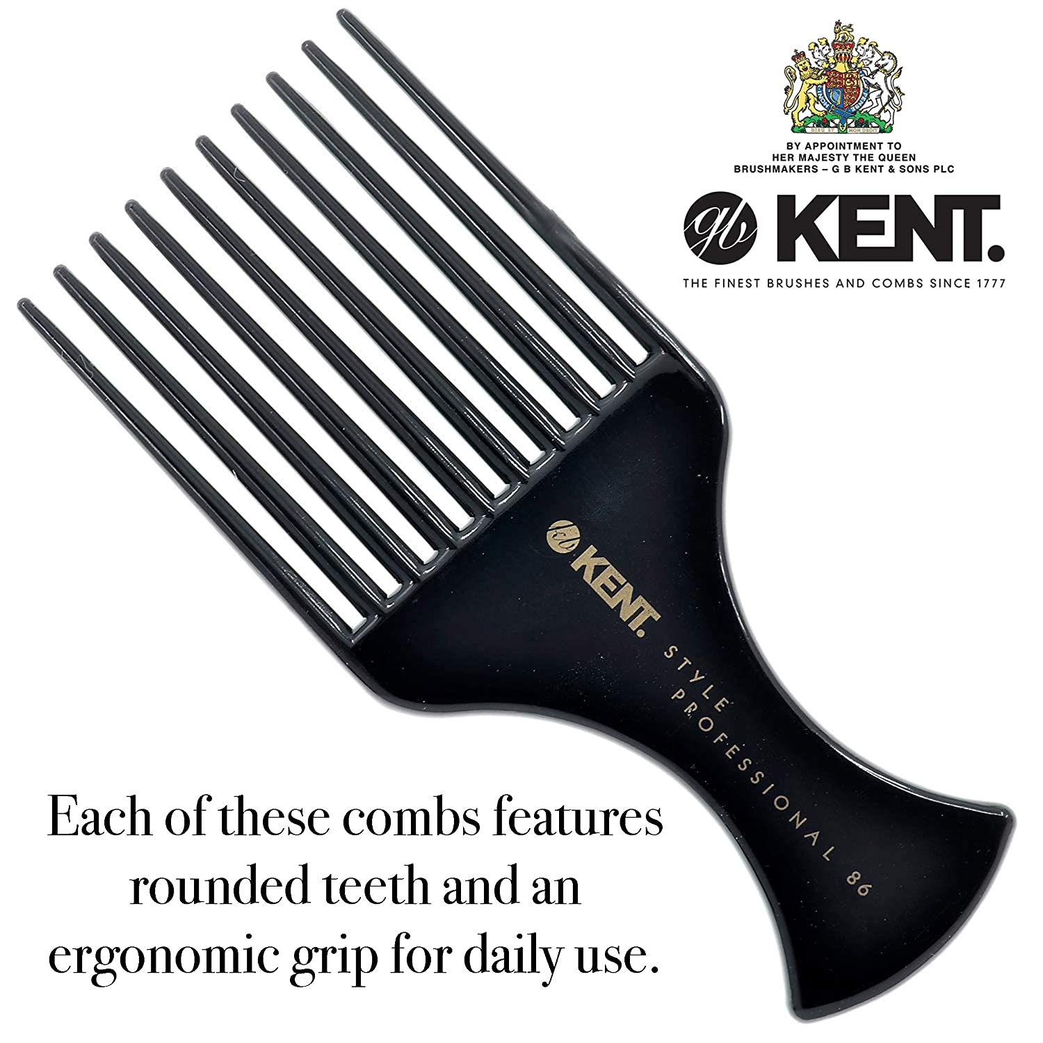 Kent SPC86 Style Professional Afro Pick Comb for Teasing and Lifting