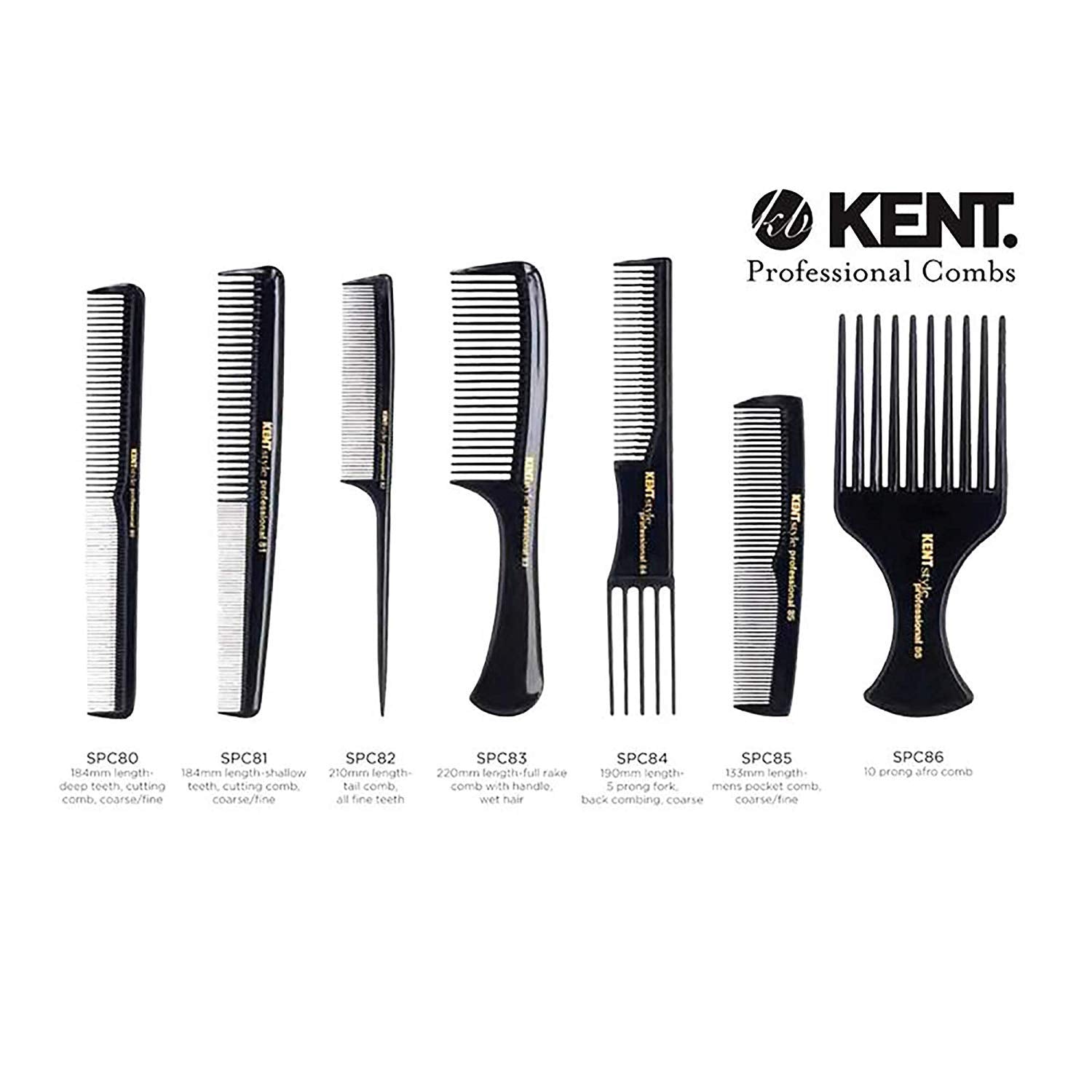 Kent SPC86 Style Professional Afro Pick Comb for Teasing and Lifting