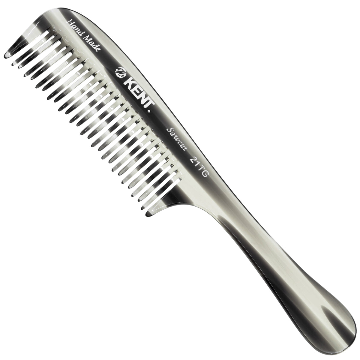 Comb Along Rake Kent 21T Hand Made Wide Teeth Rake Curved Double-Row Detangle Comb