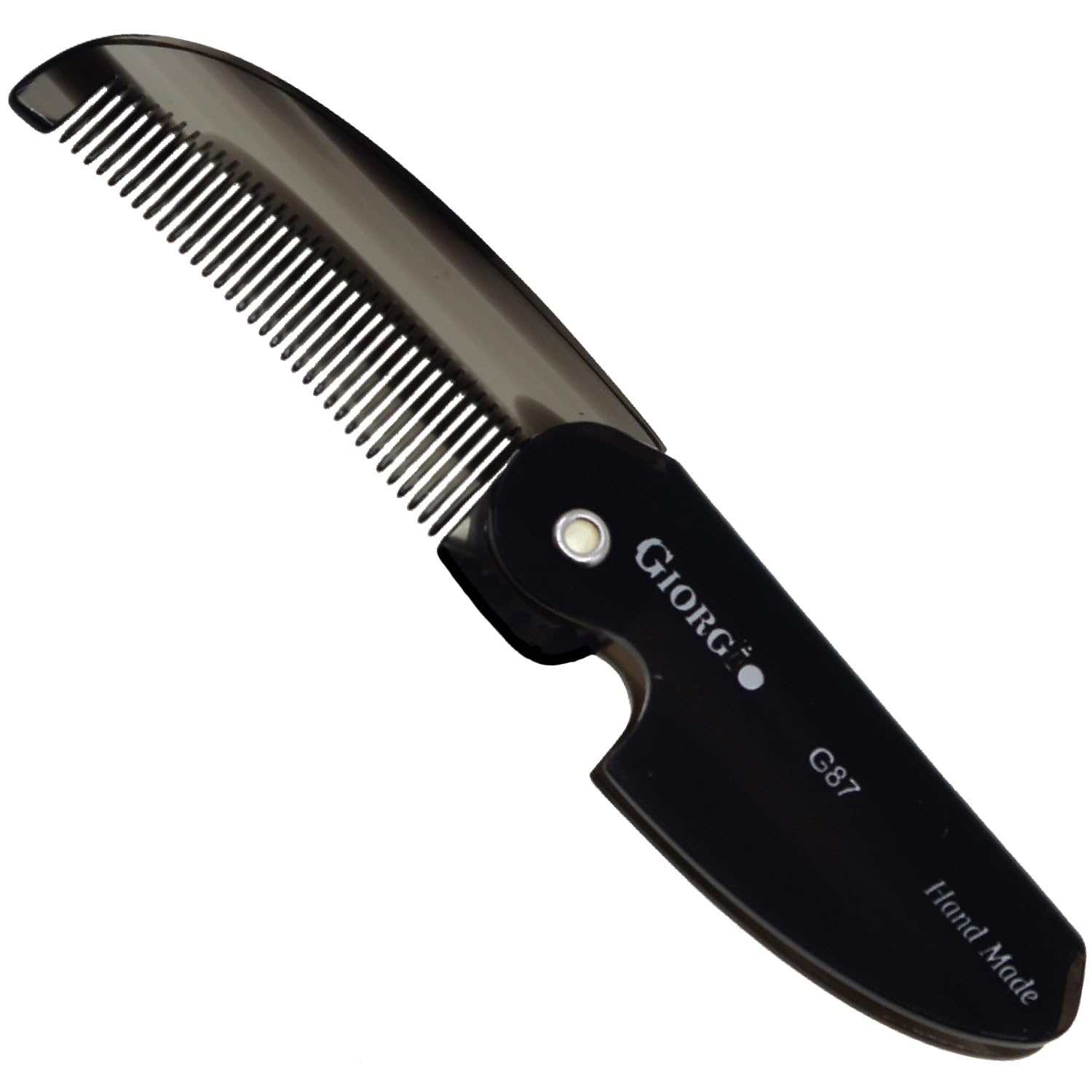 4.5" Handmade Fine Tooth Contoured Folding Pocket Comb