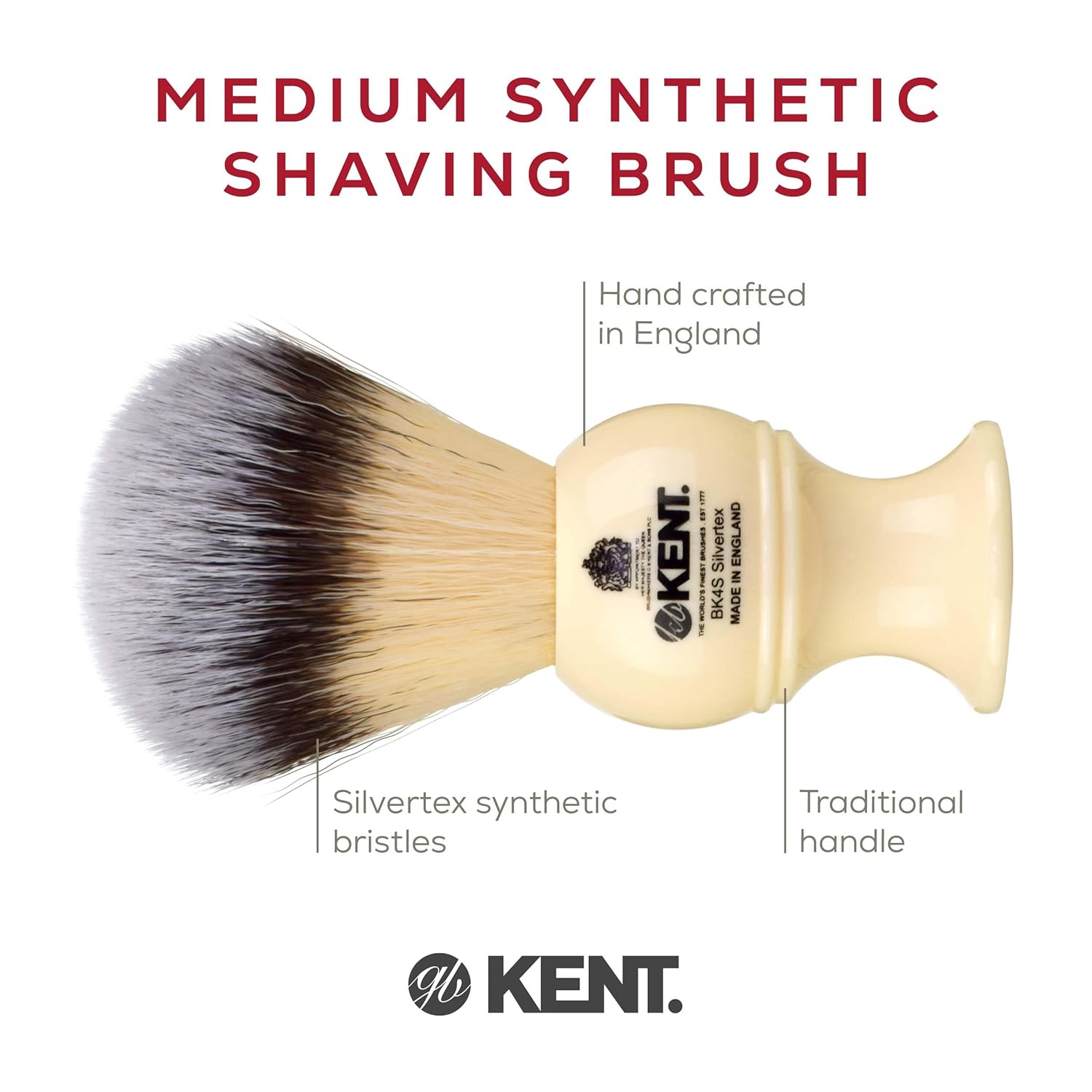 White Medium Travel Size Shaving Brush