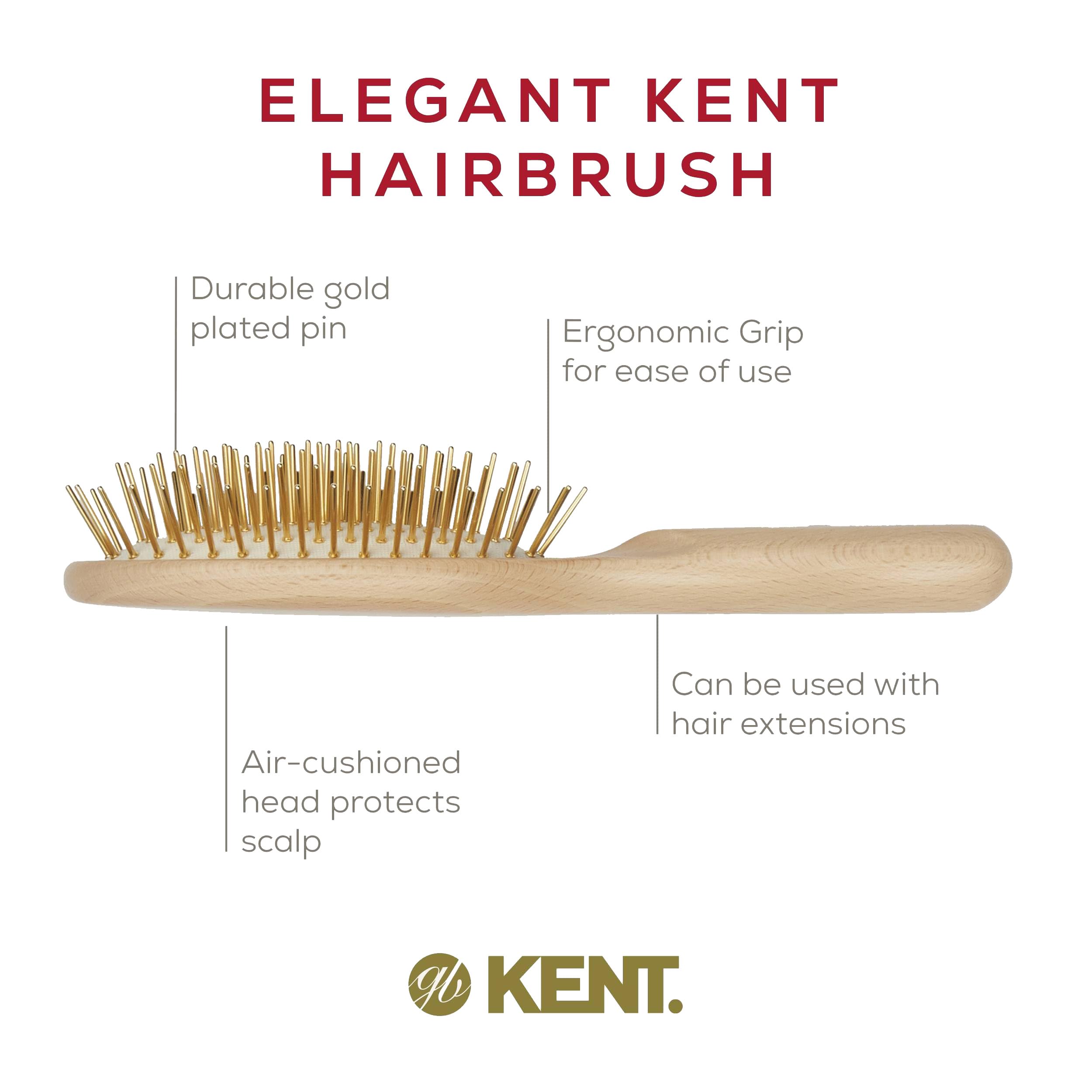 Kent ZZ Gold Plated Pin Rubber Cushion Detangling Brush — Limited Edition