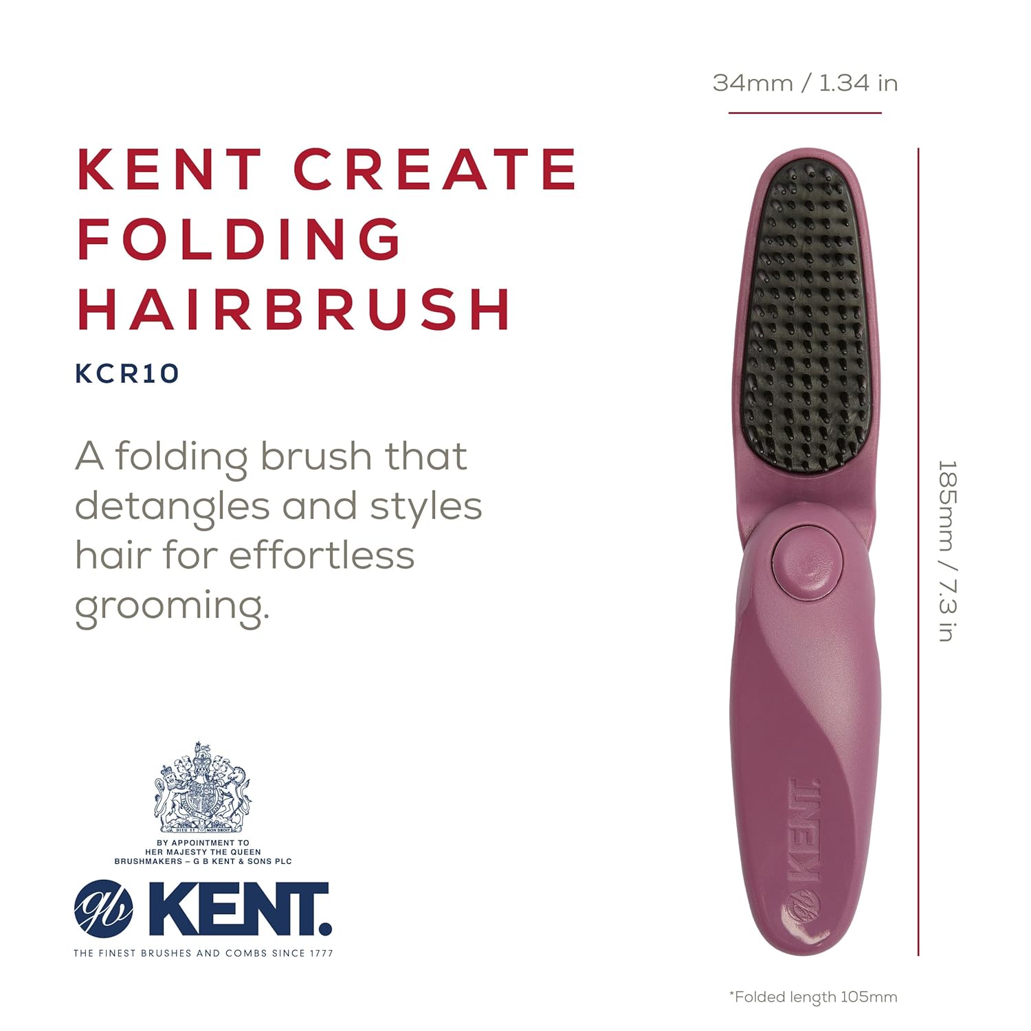 "Create" Folding Hair Brush