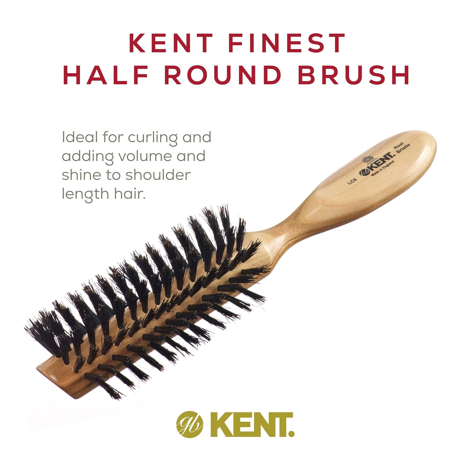 Kent LC8 Half Radial Cherrywood Black Bristle
