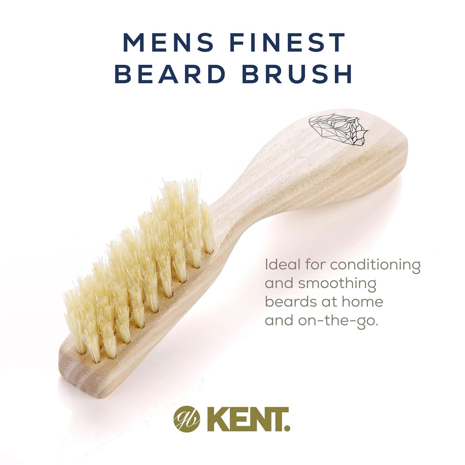 Wooden Specially Cut Boar Bristle Beard Brush - Right Handed