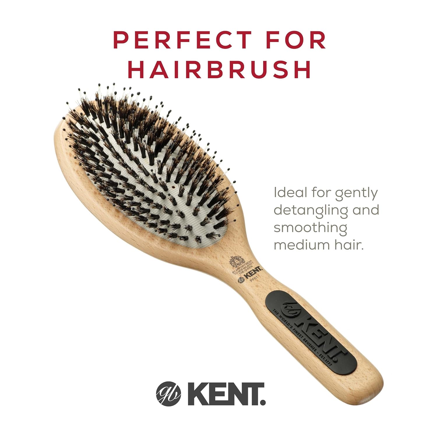 "Perfect For" Nylon Pins and Natural Bristle Large Smoothing Hair Brush