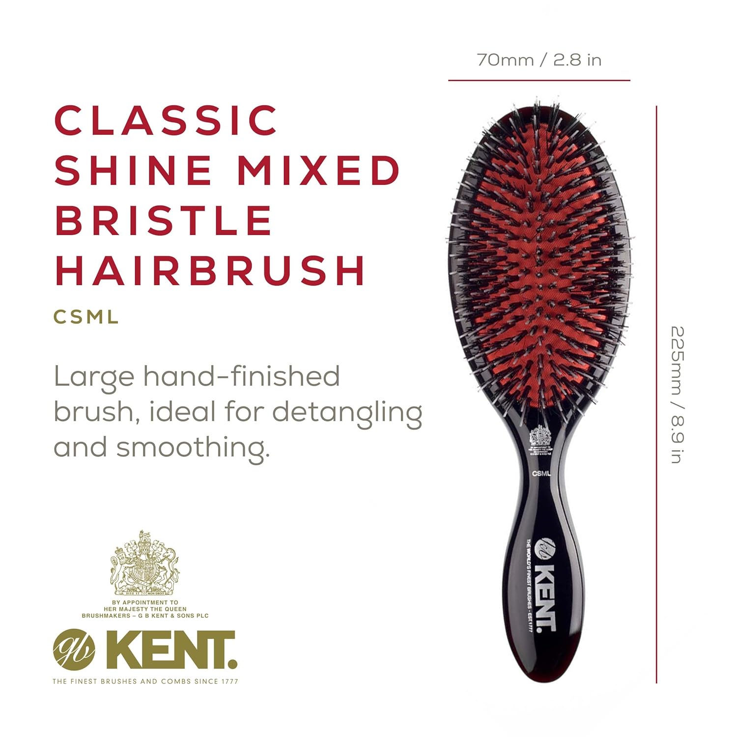 Classic Shine Boar Bristle and Nylon Pins Hair Brush