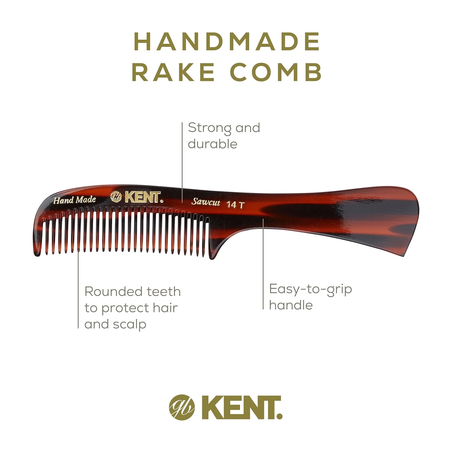 Kent 14T Wide Tooth Handmade Comb