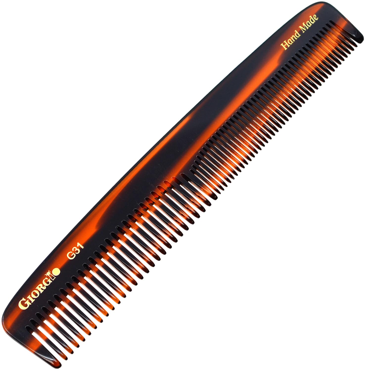 7" Handmade Fine and Wide Tooth Tapered Dressing Comb