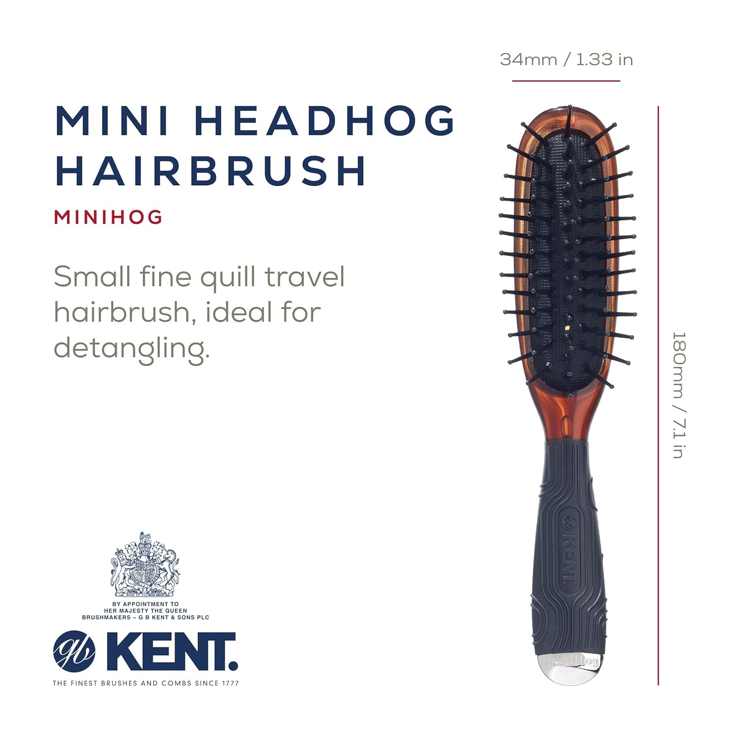 Ball Tipped Pins Narrow Hair Brush