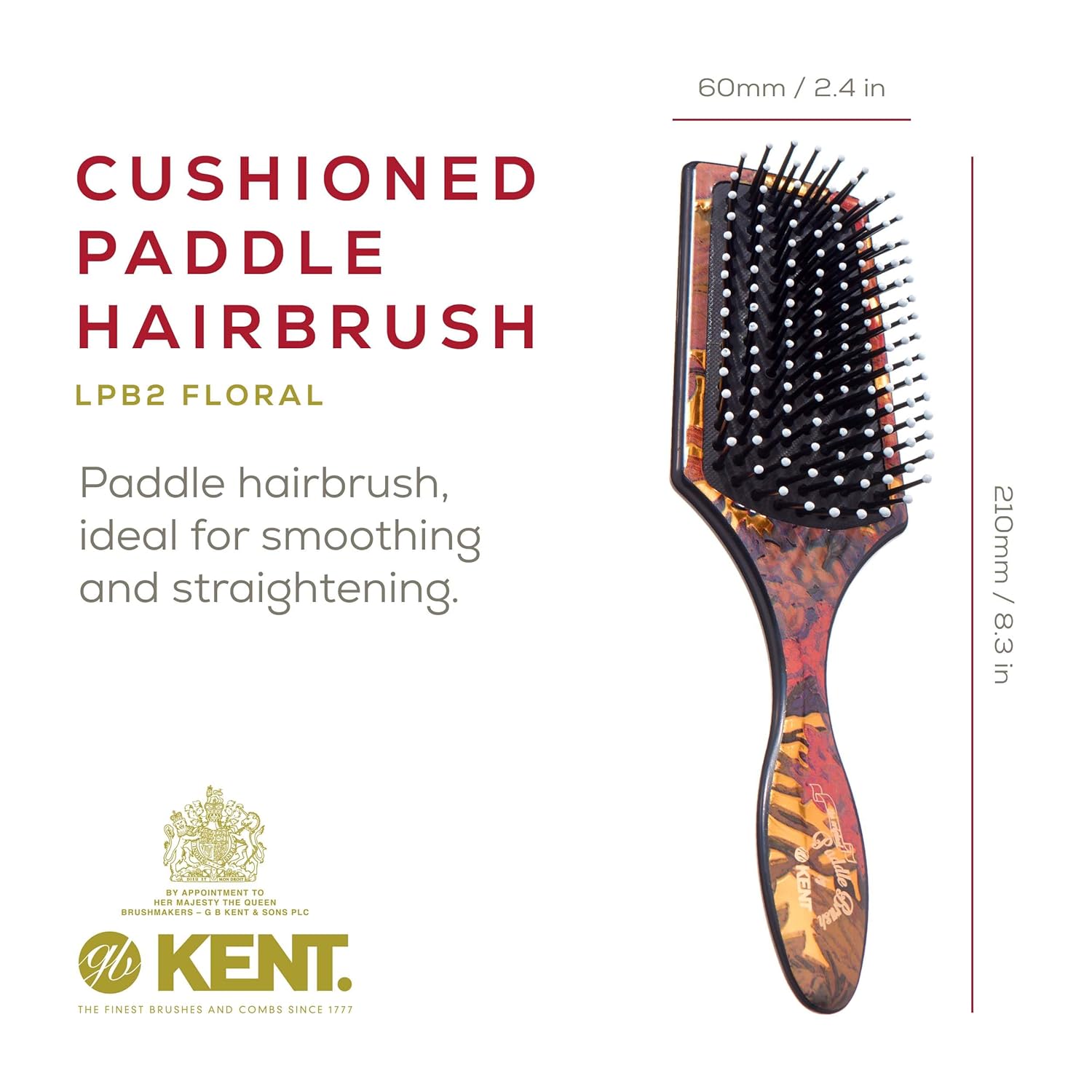 Floral Small Paddle Hair Brush