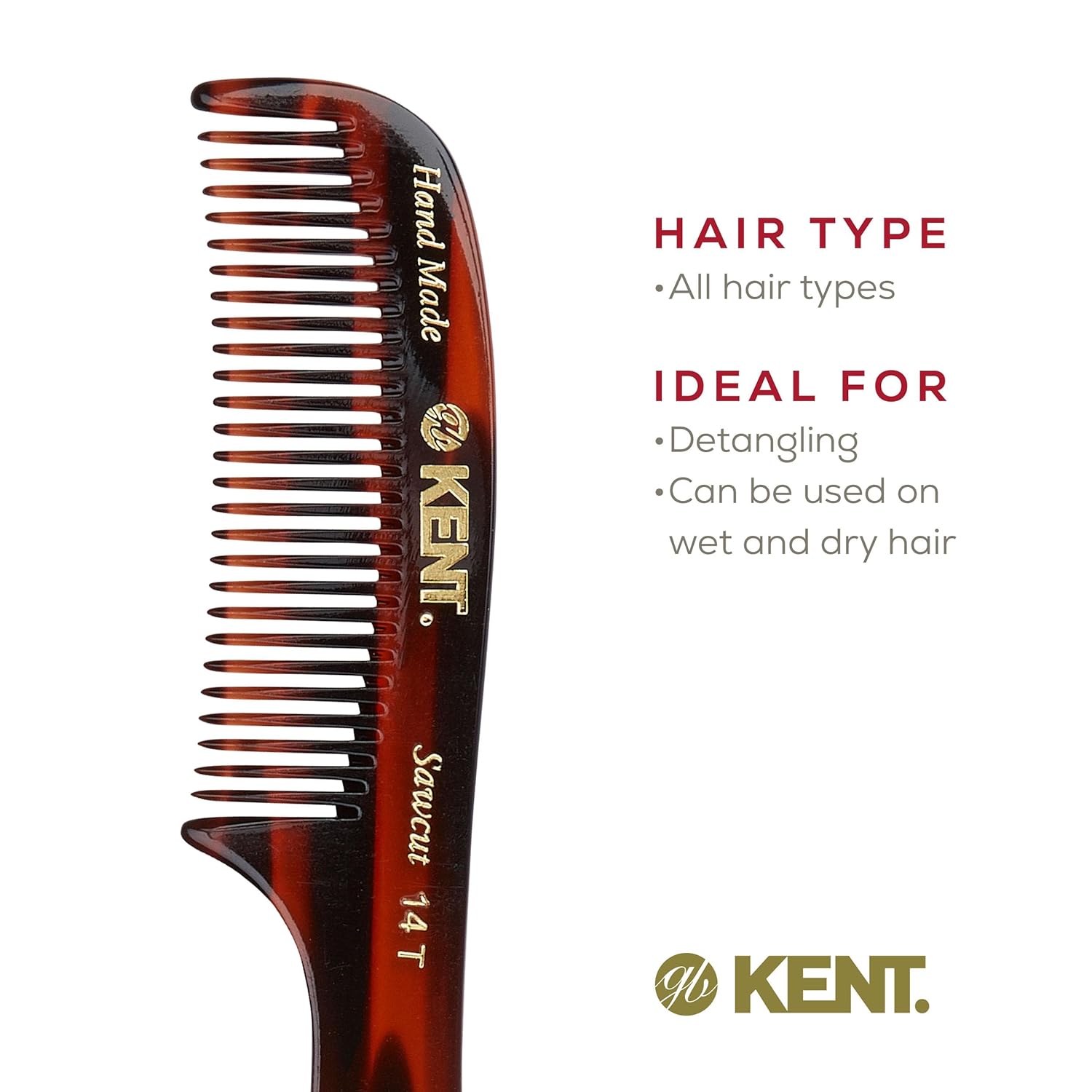 Kent 14T Wide Tooth Handmade Comb
