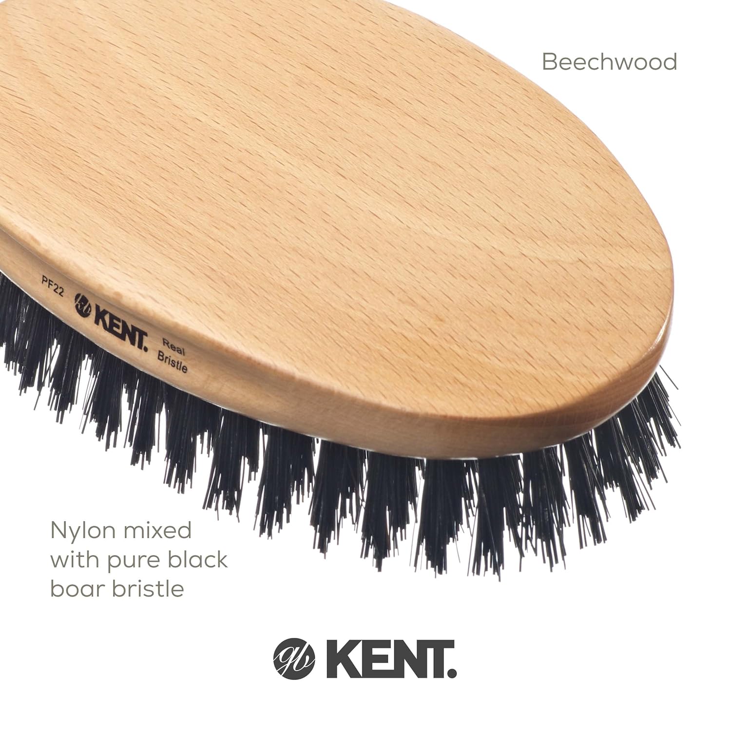 "Perfect For" Nylon Bristle and Boar Bristle Military Hair Brush