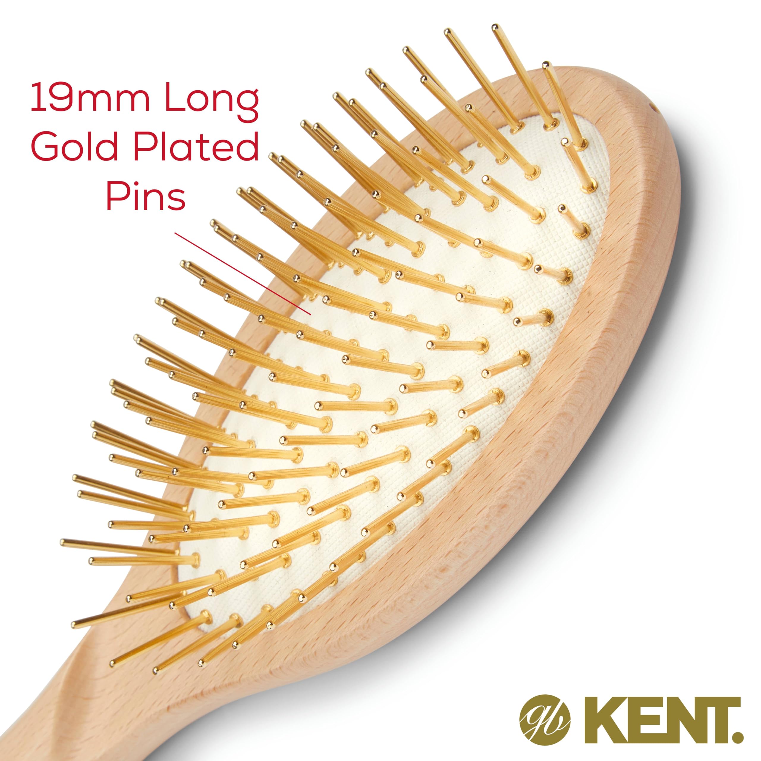 Kent ZZ Gold Plated Pin Rubber Cushion Detangling Brush — Limited Edition