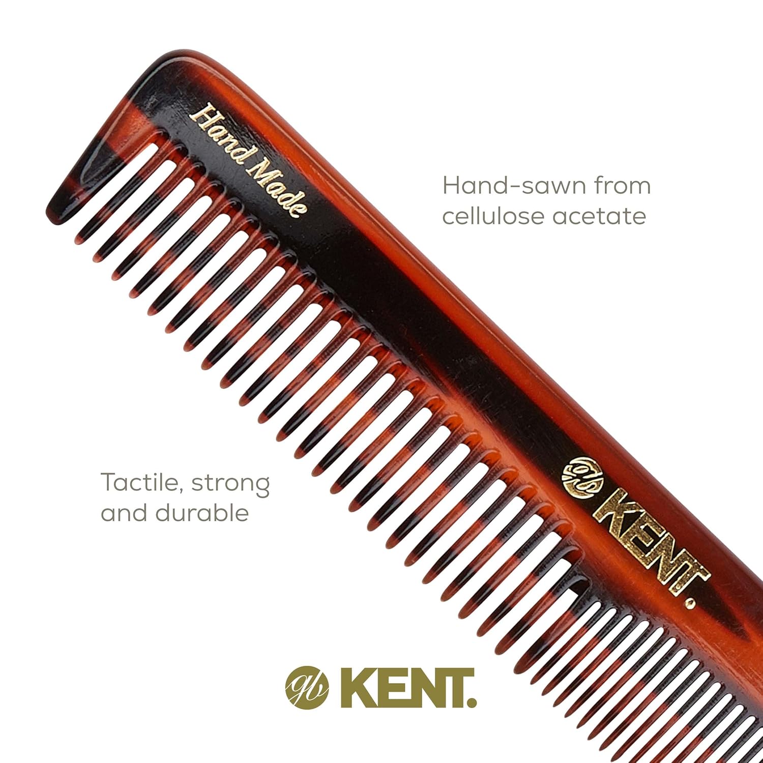 Kent 5T 6.6 Inch Hair Dressing Comb, Fine and Wide Tooth Dresser Comb