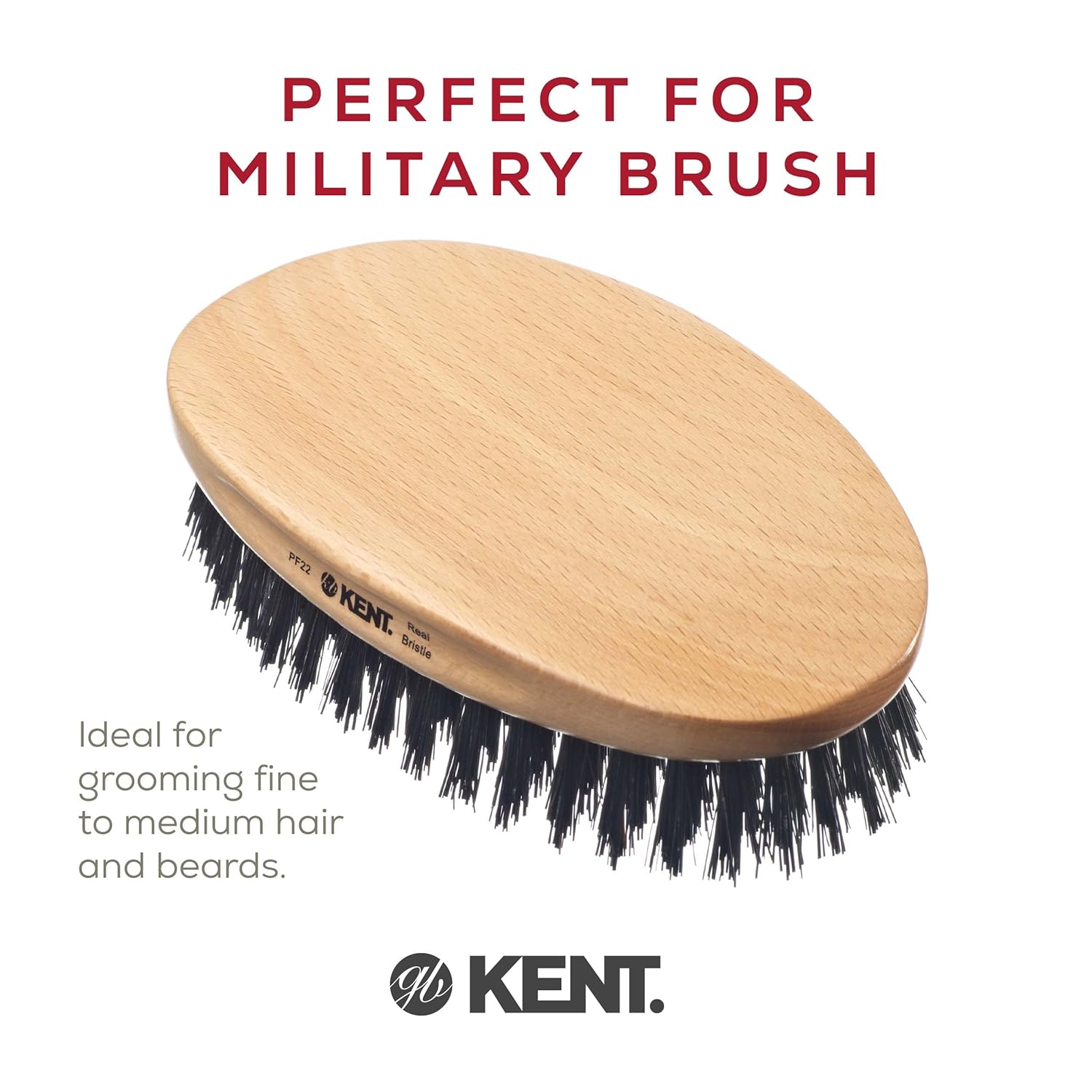 "Perfect For" Nylon Bristle and Boar Bristle Military Hair Brush