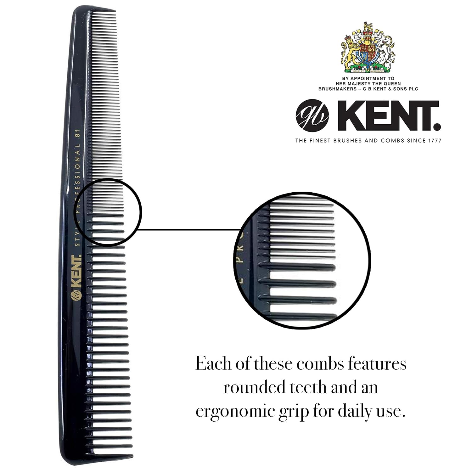 7.2" Professional Fine and Wide Shallow Tooth Cutting Comb