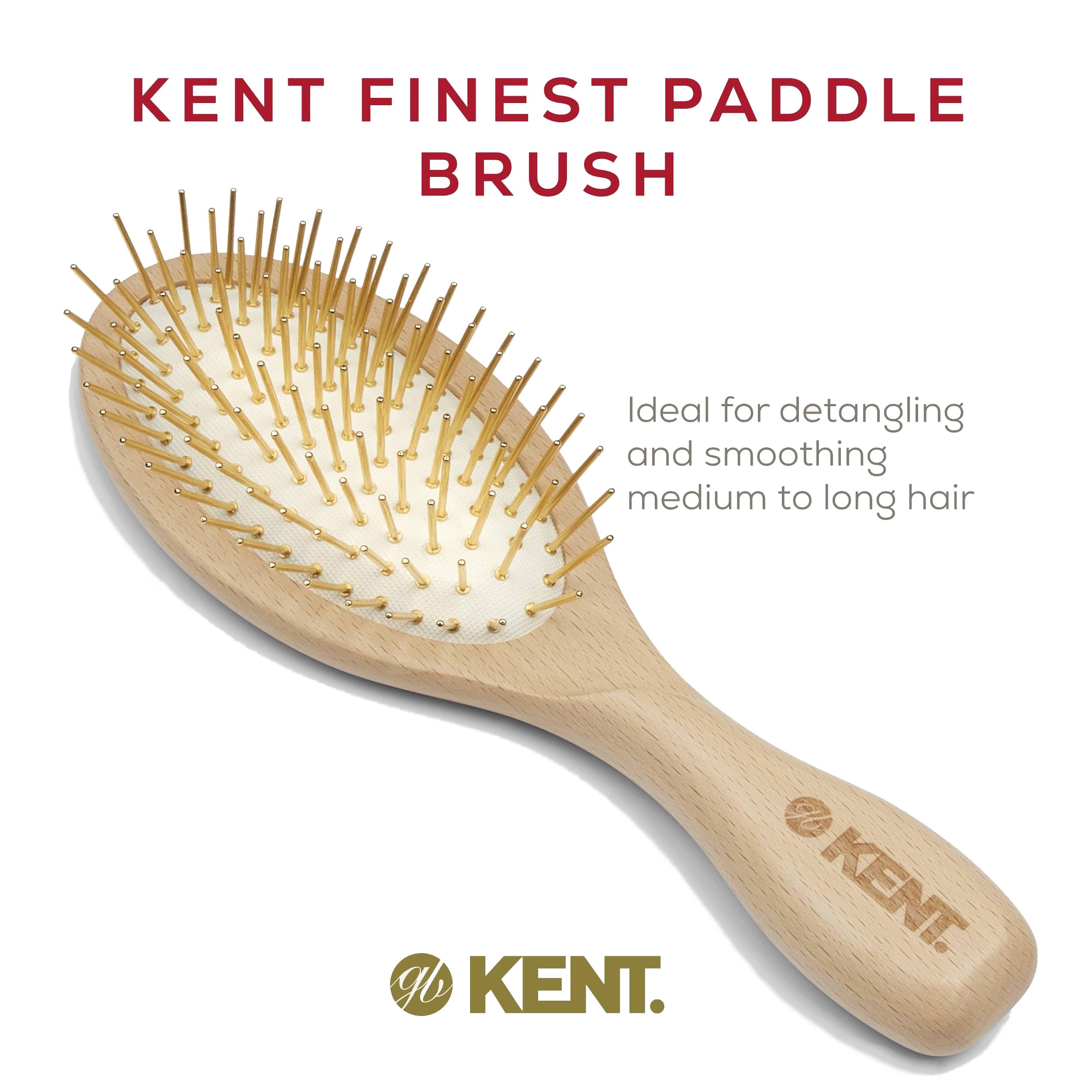 Kent ZZ Gold Plated Pin Rubber Cushion Detangling Brush — Limited Edition