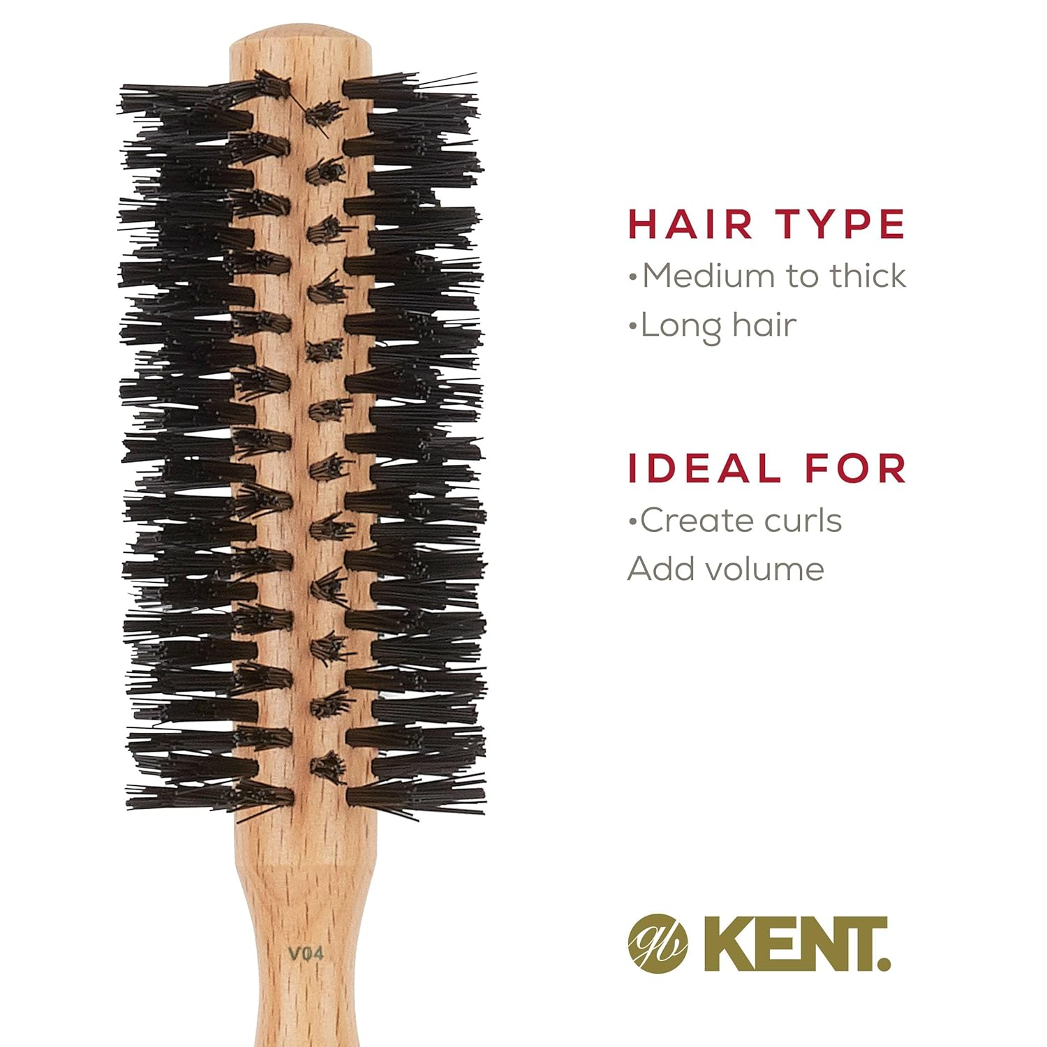 Vegan "Boar" Bristle Round Brush for Curls and Volume
