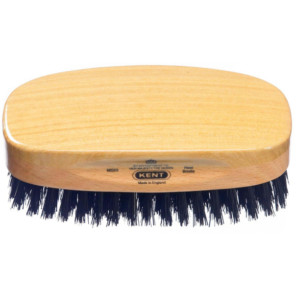 Kent MS23 Men's Rectangular Military Hair Brush. Pure Black Bristles.