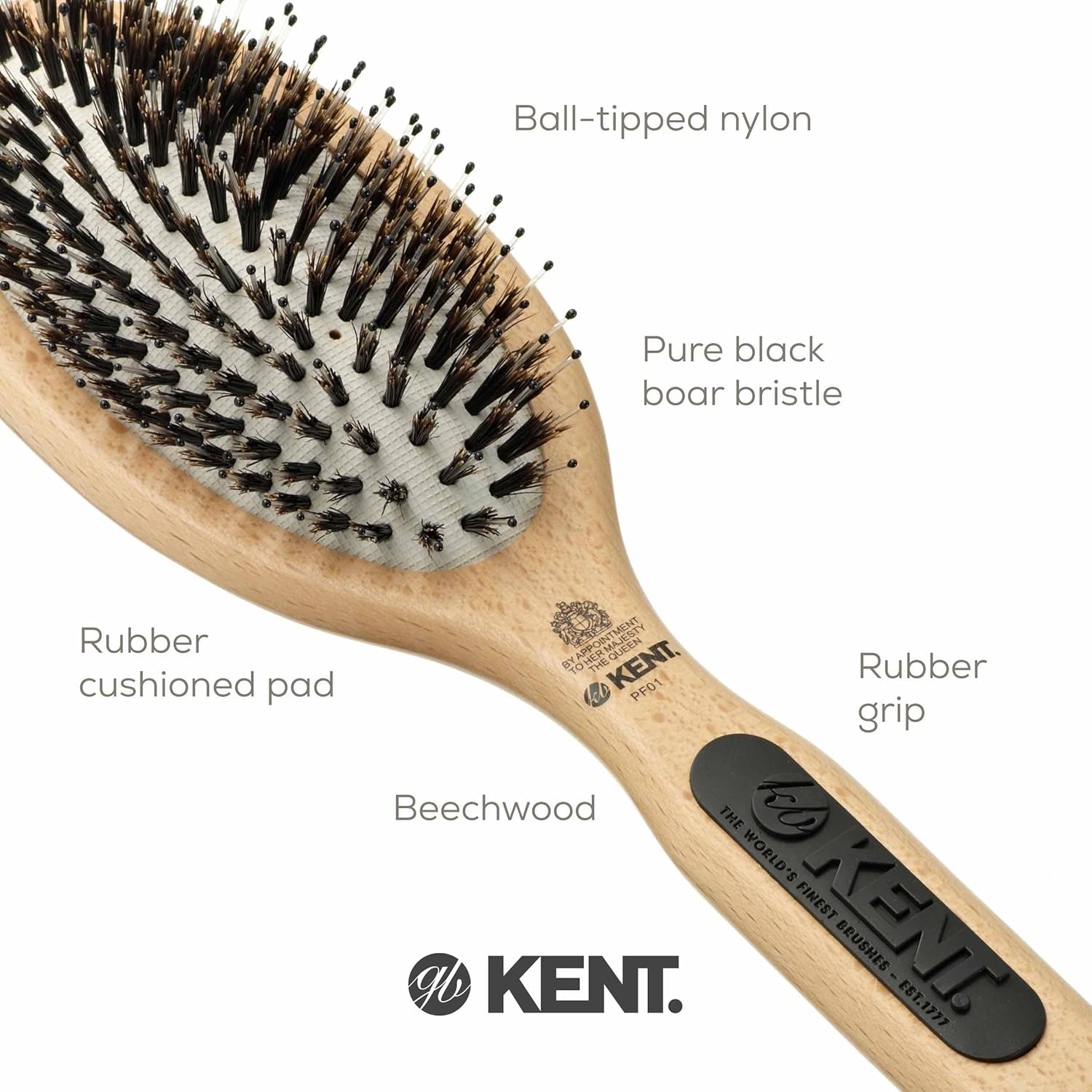 "Perfect For" Nylon Pins and Natural Bristle Large Smoothing Hair Brush
