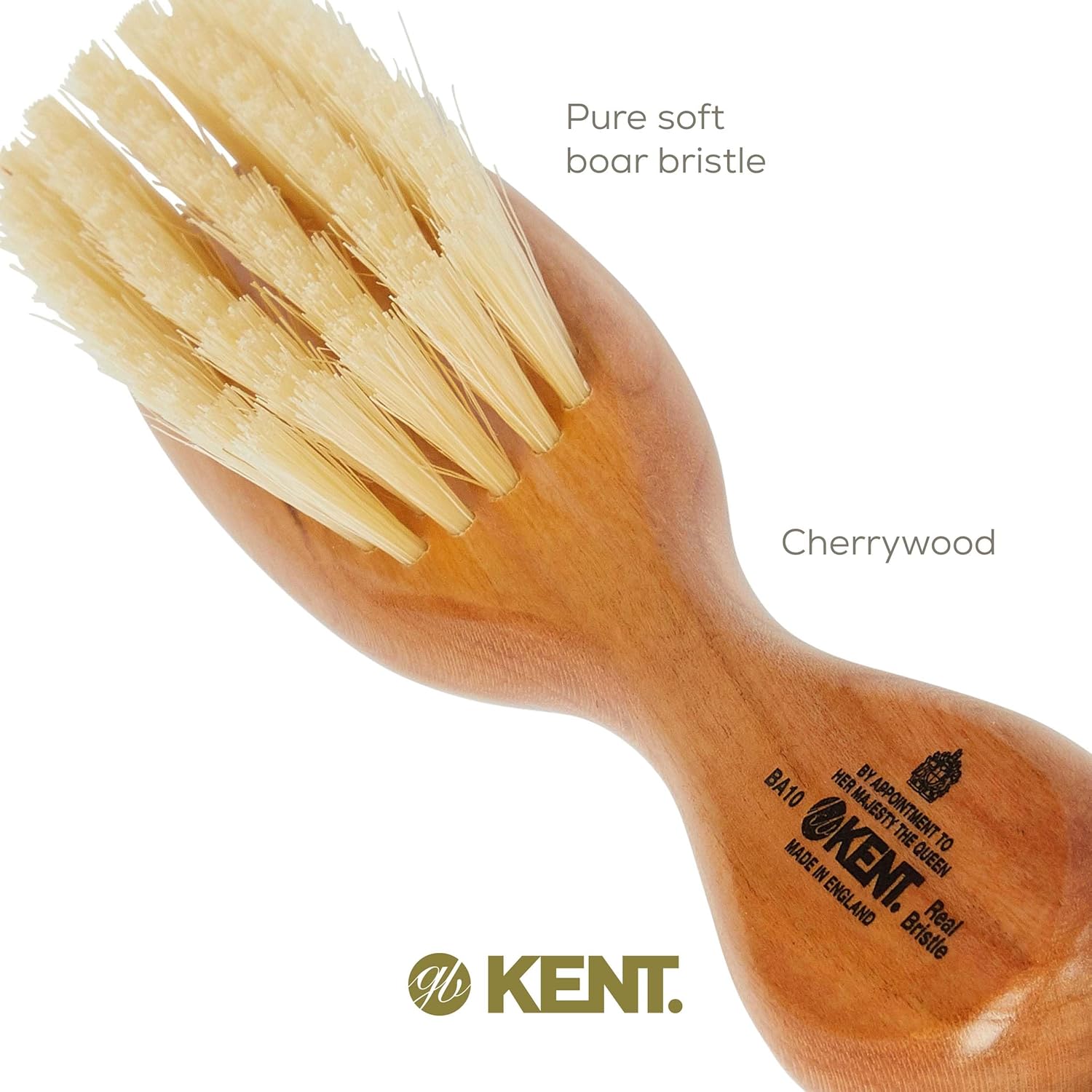 Soft White Boar Bristle Cherry Wood Baby Hair Brush