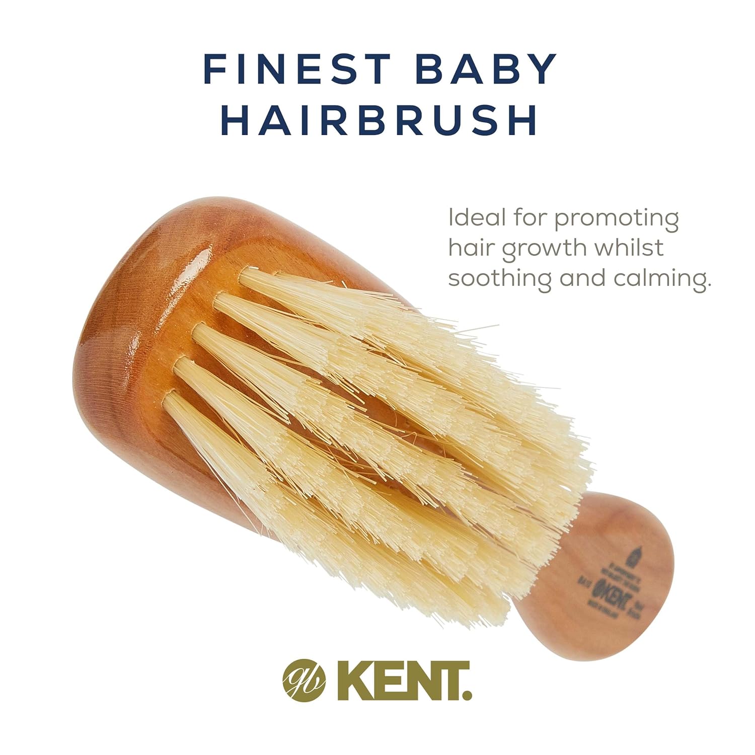 Soft White Boar Bristle Cherry Wood Baby Hair Brush