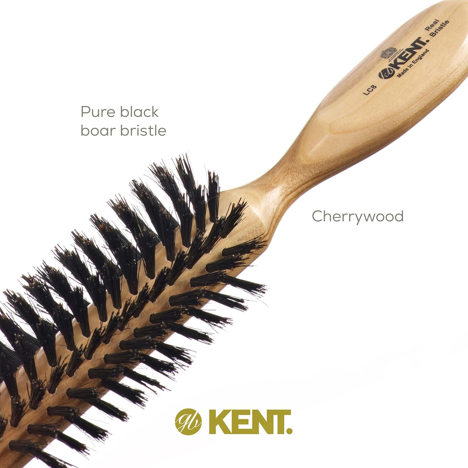 Kent LC8 Half Radial Cherrywood Black Bristle