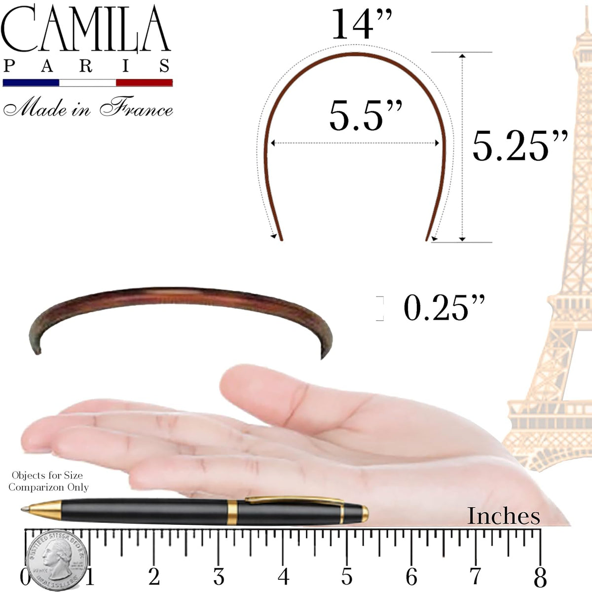 French Classic Comfort Flexible Headband 0.25" Wide
