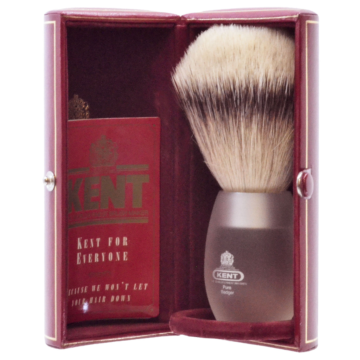 Kent Silvertip Badger Shaving Brush, Rounded Clear Acrylic Handle