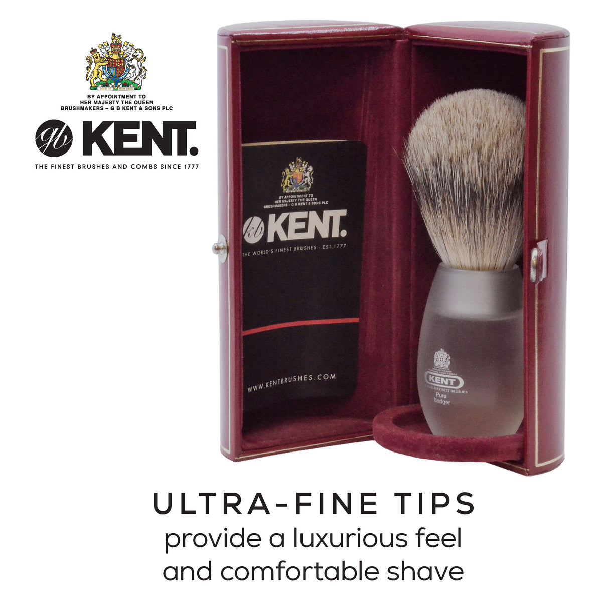 Kent Silvertip Badger Shaving Brush, Rounded Clear Acrylic Handle