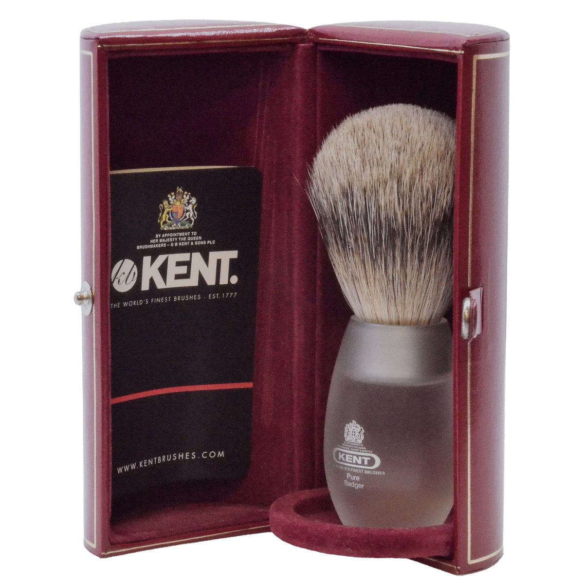 Kent Silvertip Badger Shaving Brush, Rounded Clear Acrylic Handle