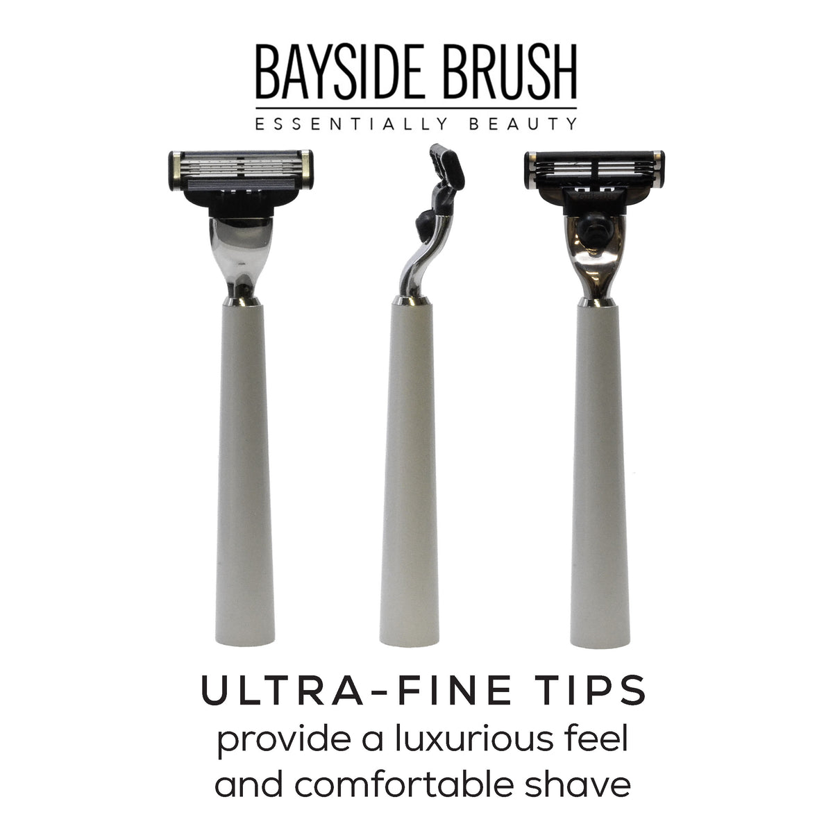 Italian White Resin Shaving Set & Mach3-Compatible Razor