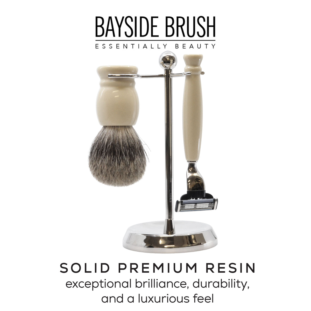 Italian Resin Shaving Set & Mach3-Compatible Razor - Demidoff