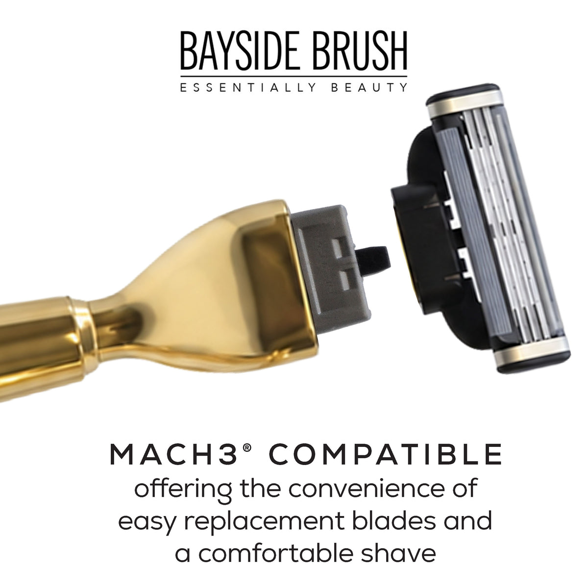 Italian Gold-Plated Chrome Shaving Set & Mach3-Compatible Razor